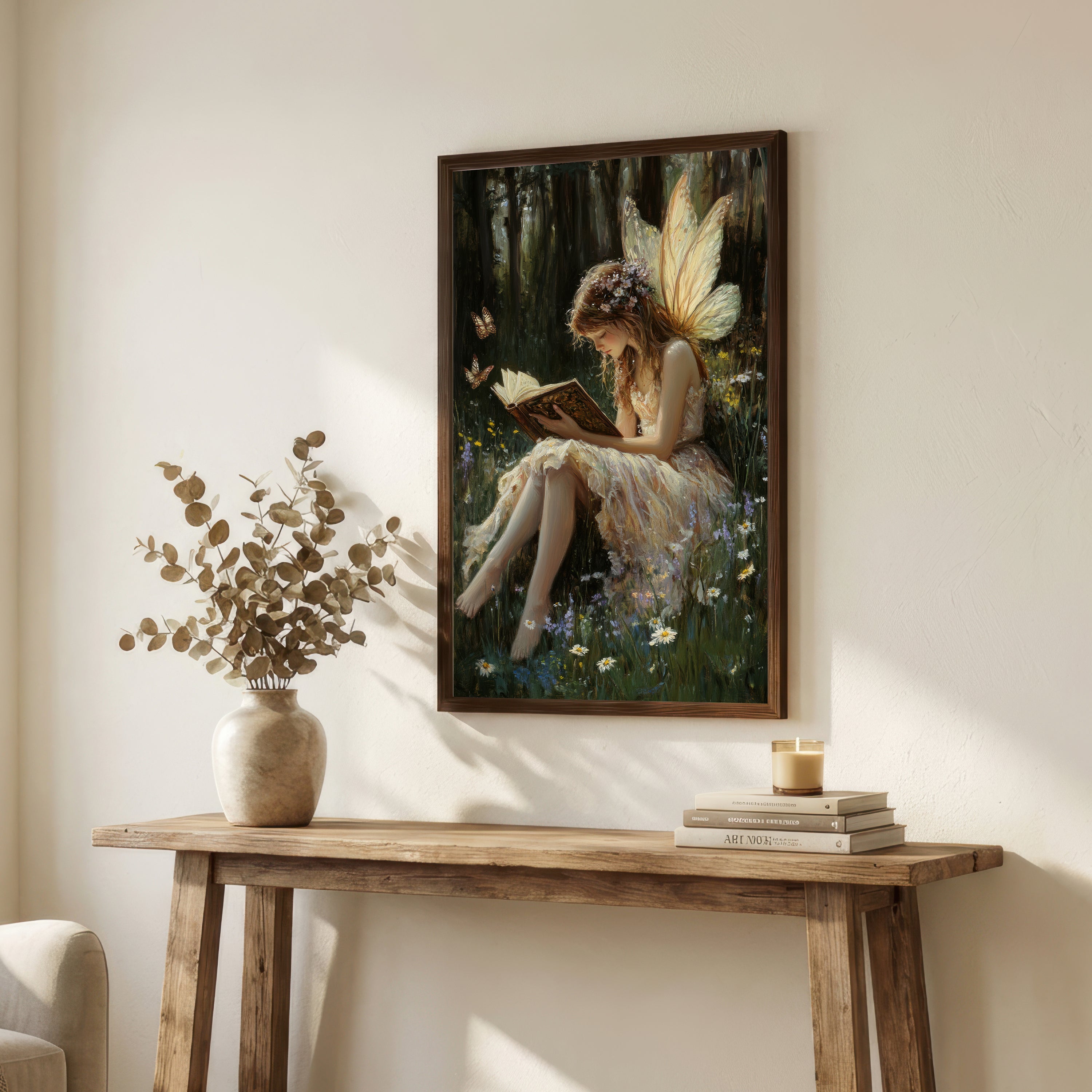 Fairy Reading in the Forest Art Print