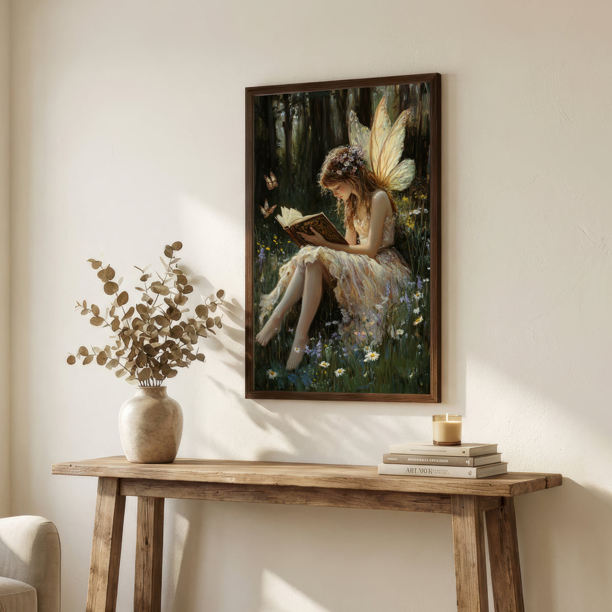 Fairy Reading in the Forest Art Print