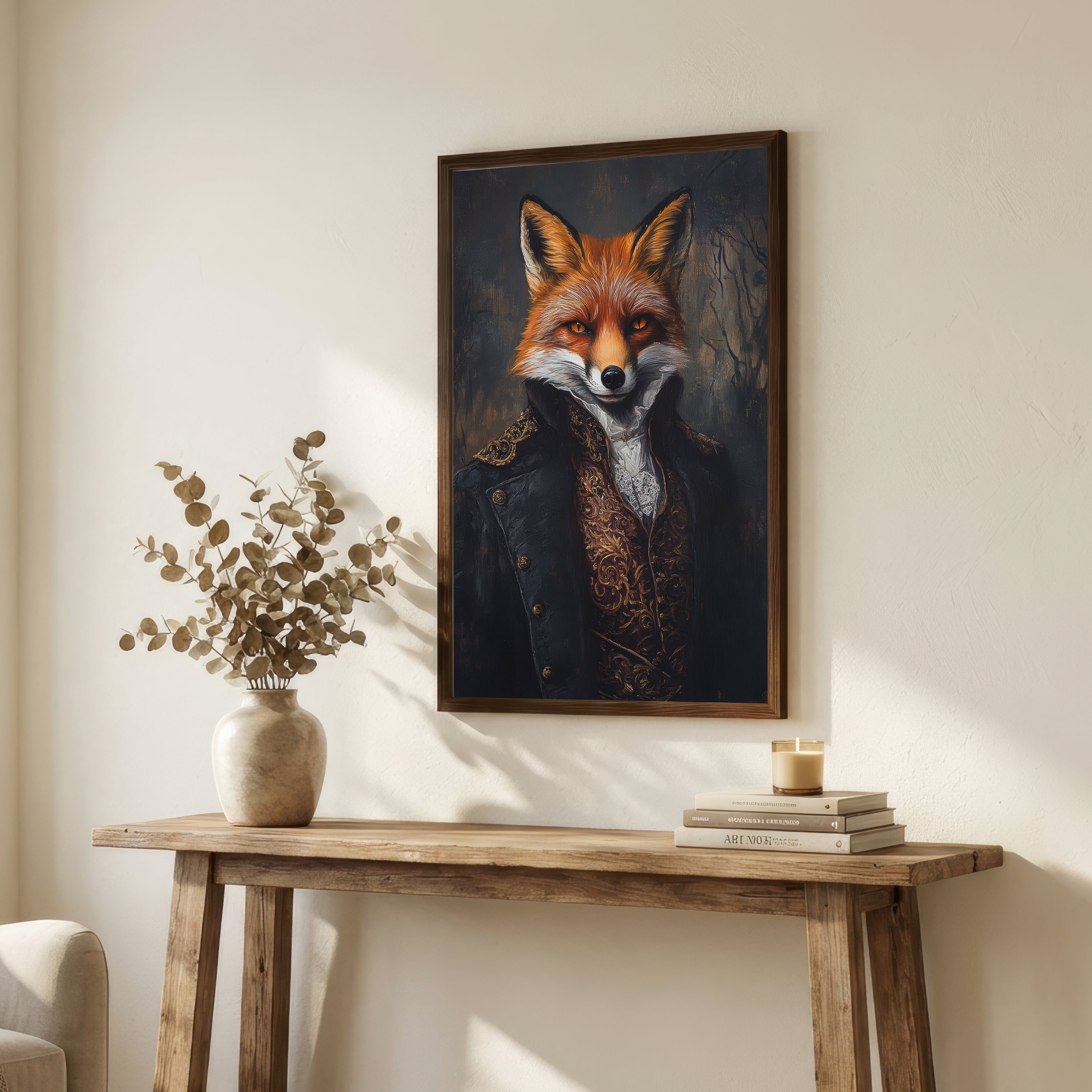 Dapper Fox Dark Academia Art Print