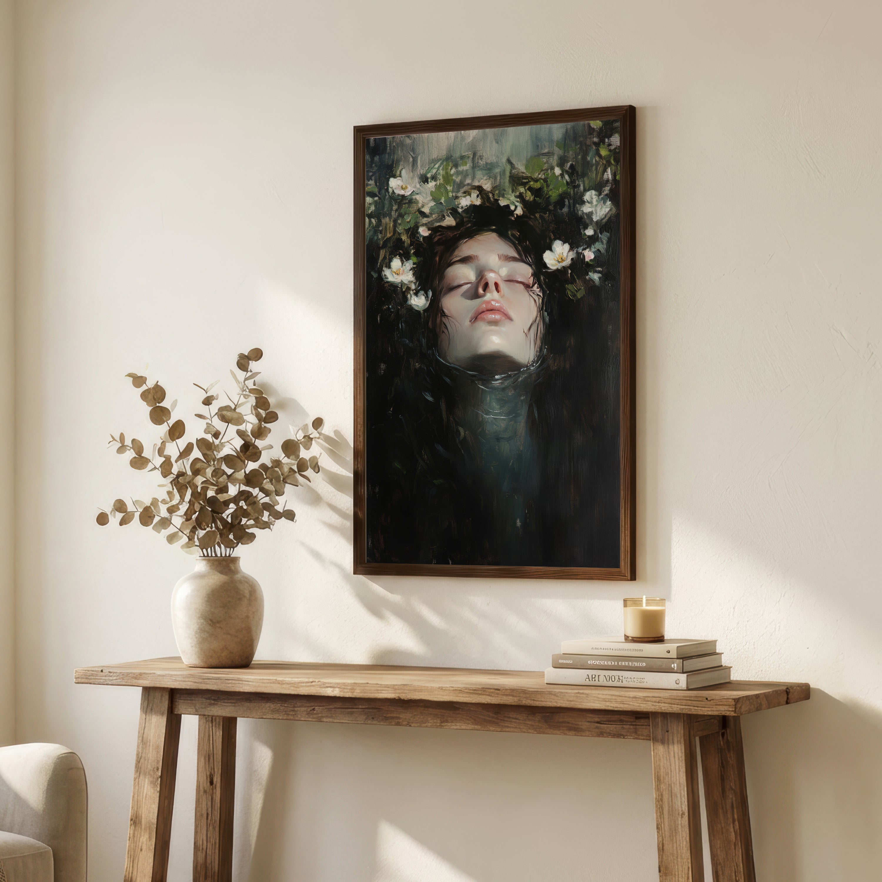 Submerged Woman Floral Art Print