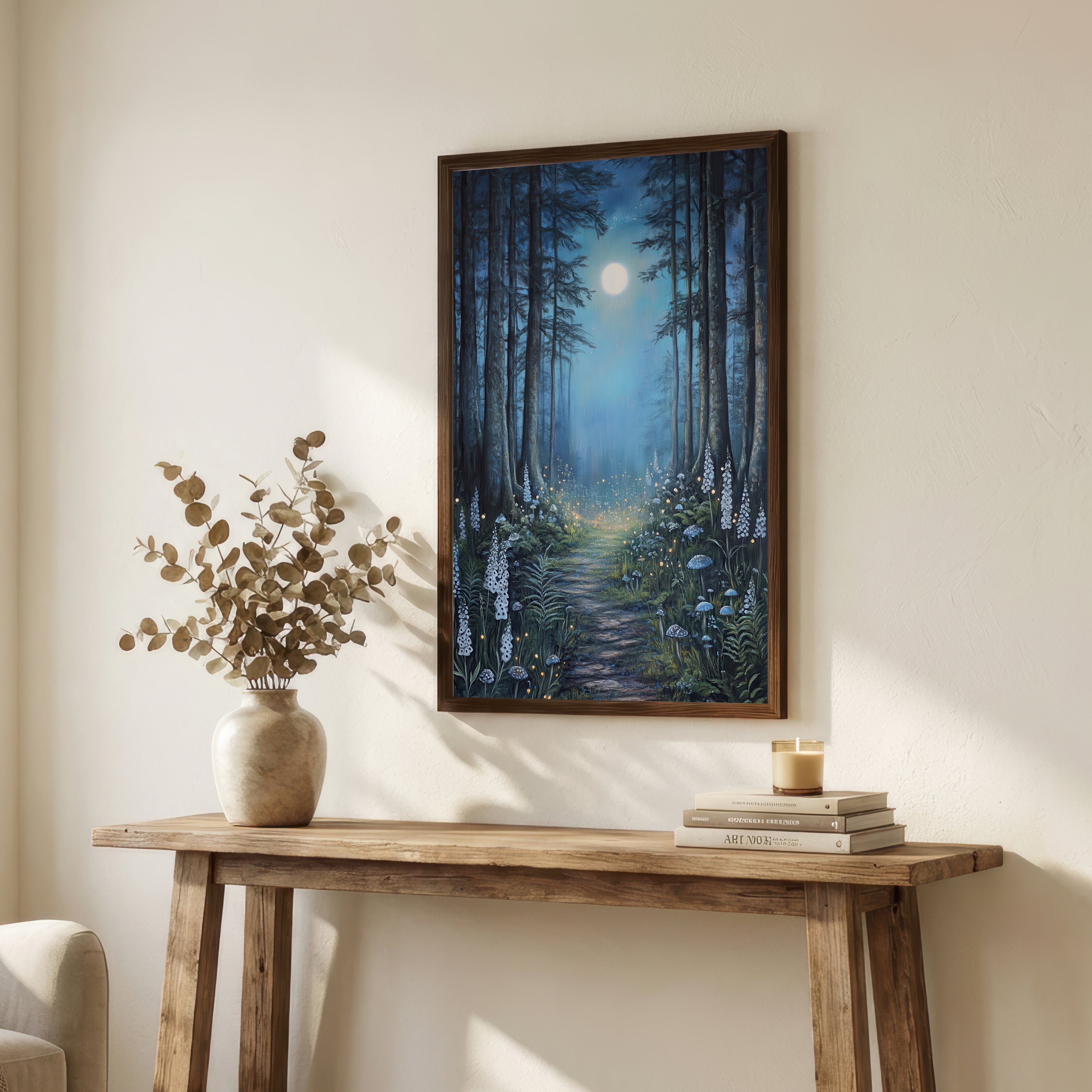 Moonlit Enchanted Forest Art Print