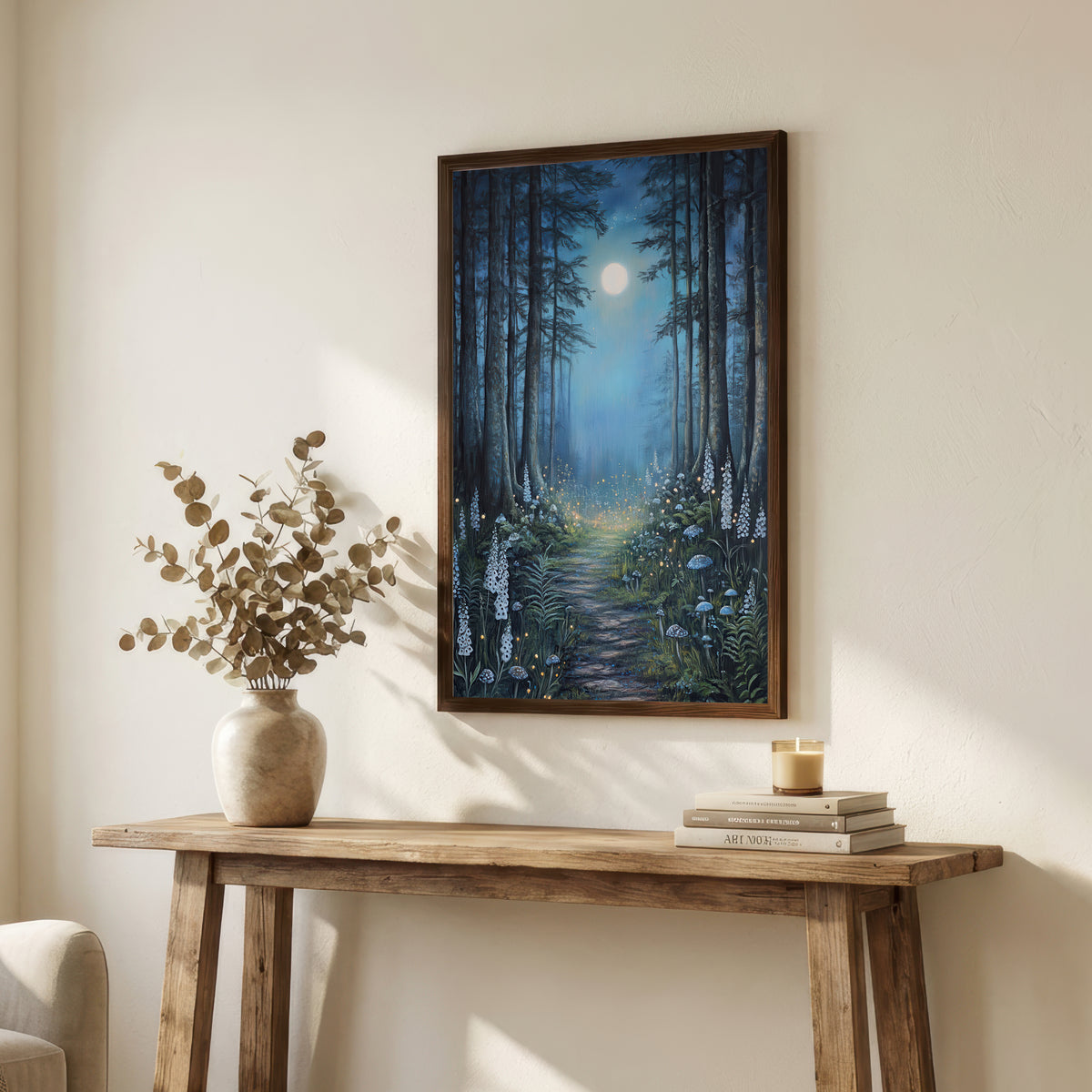 Moonlit Enchanted Forest Art Print