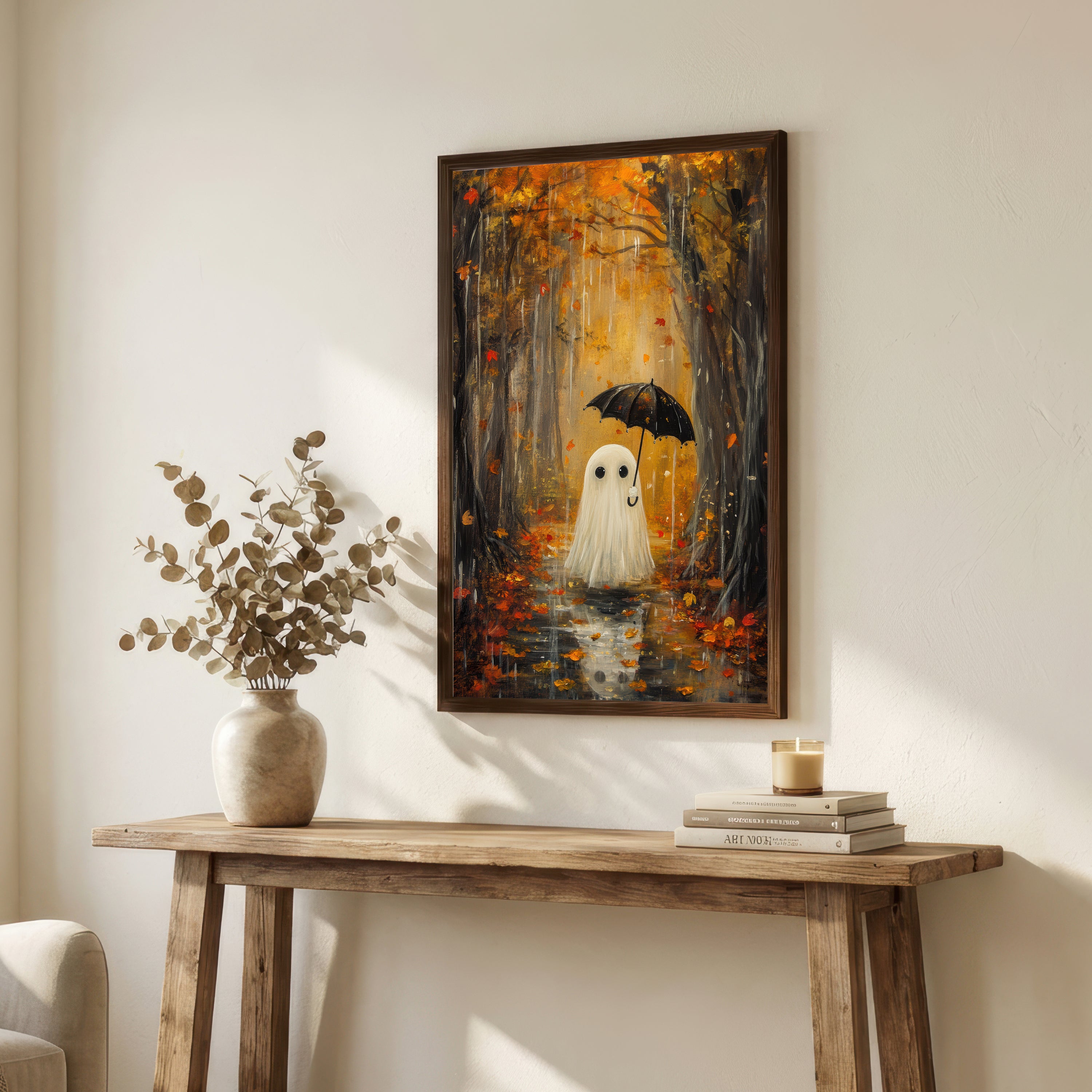 Ghost in Autumn Forest Art Print