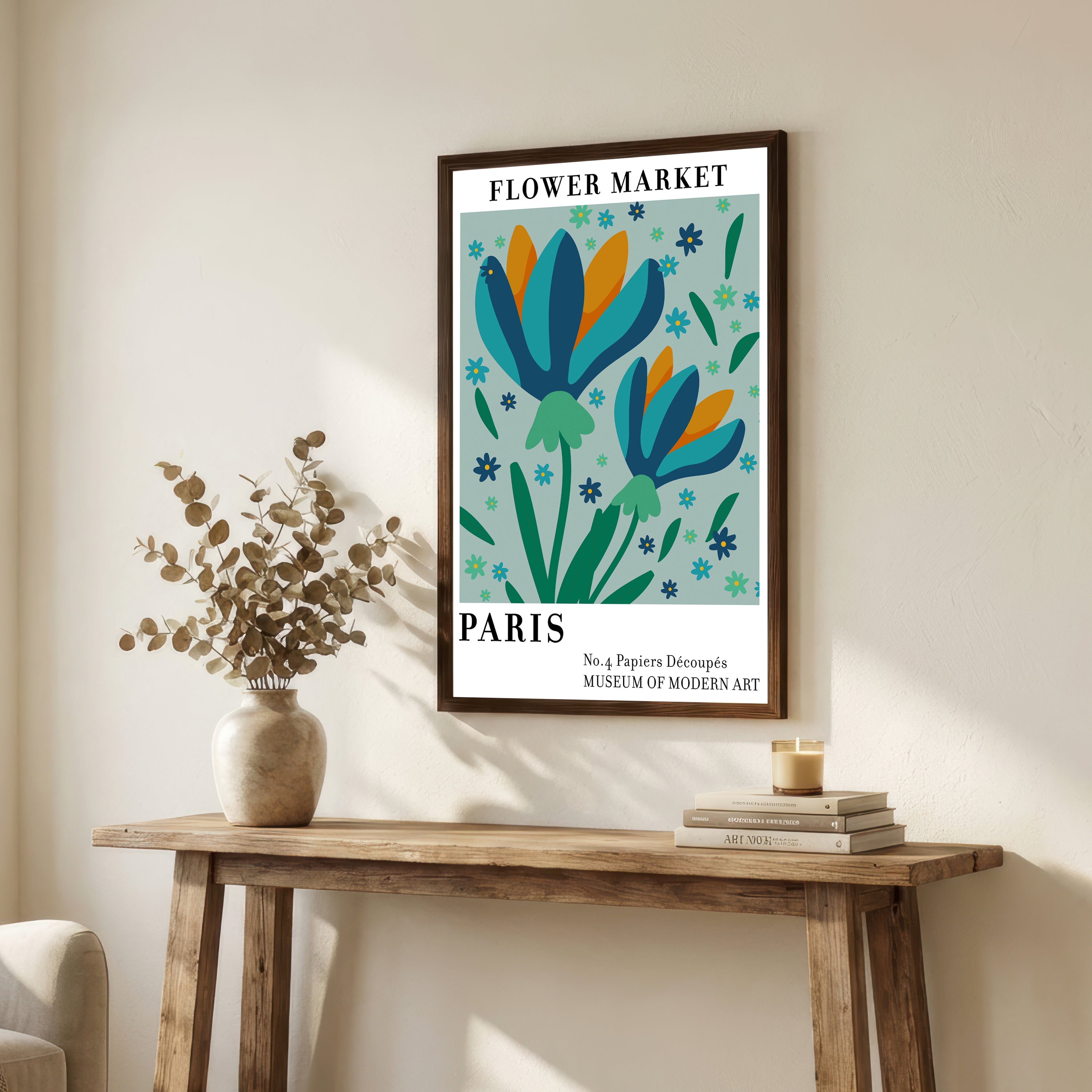 Paris Flower Market Paper Cut Art Print