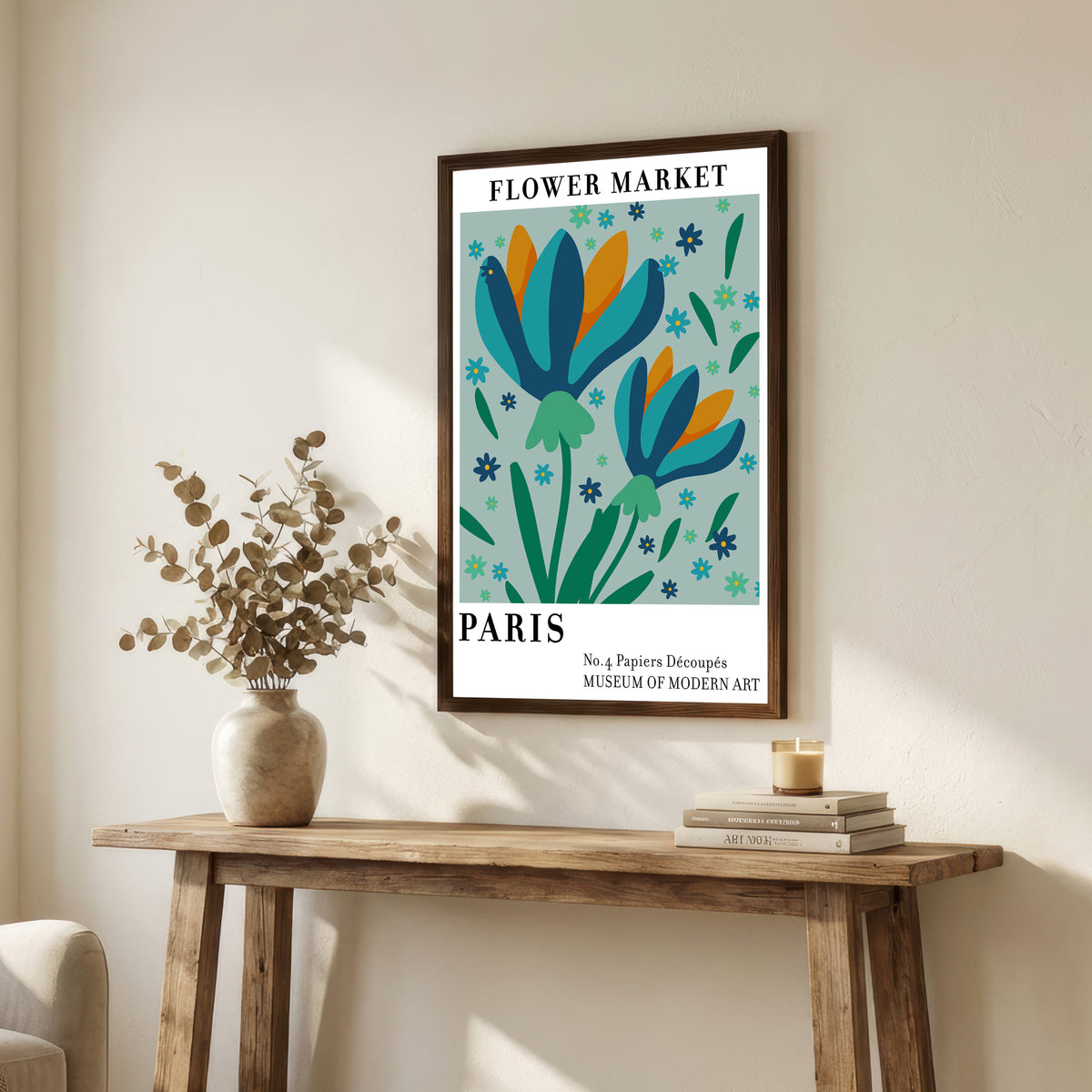 Paris Flower Market Paper Cut Art Print