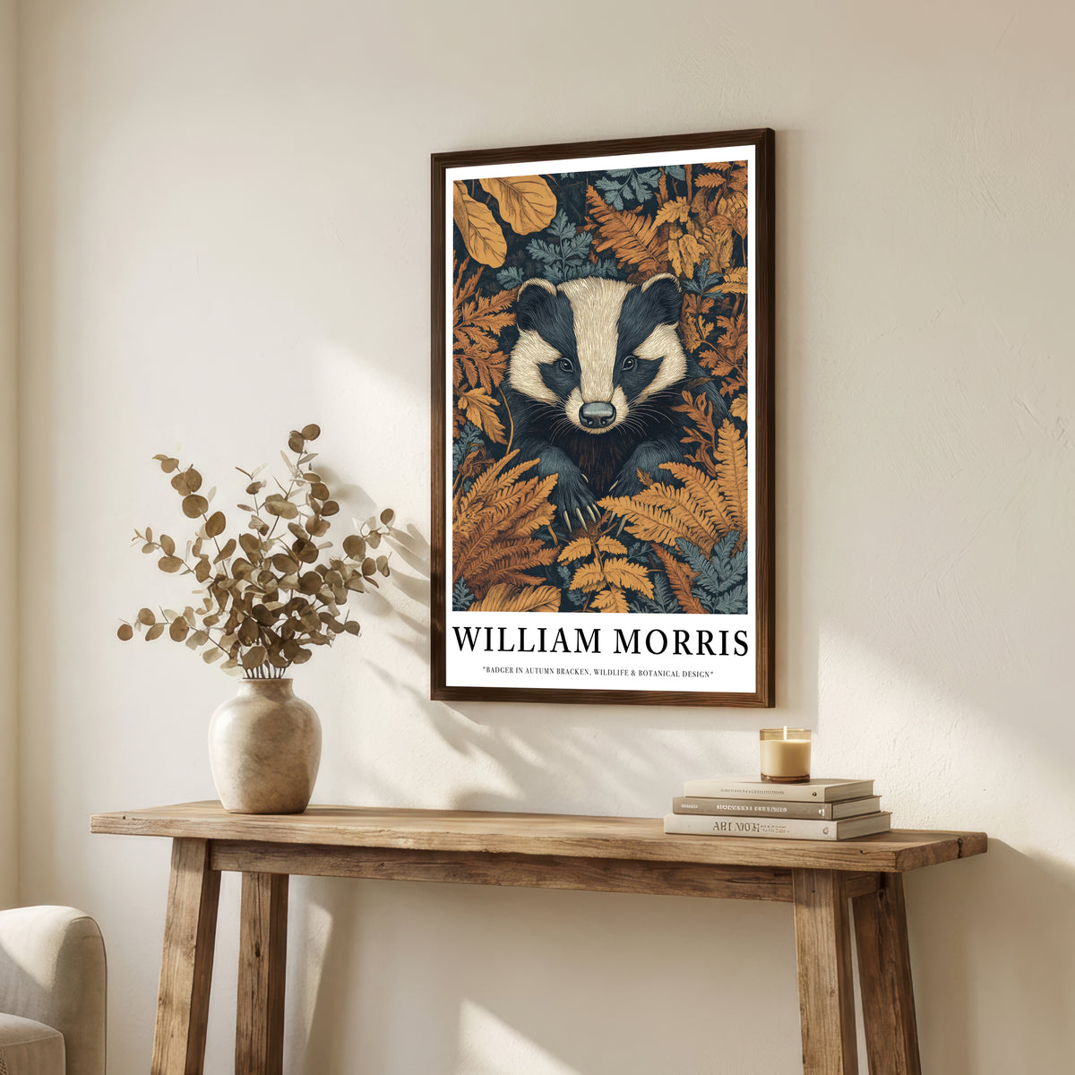 William Morris Inspired Badger Art Print