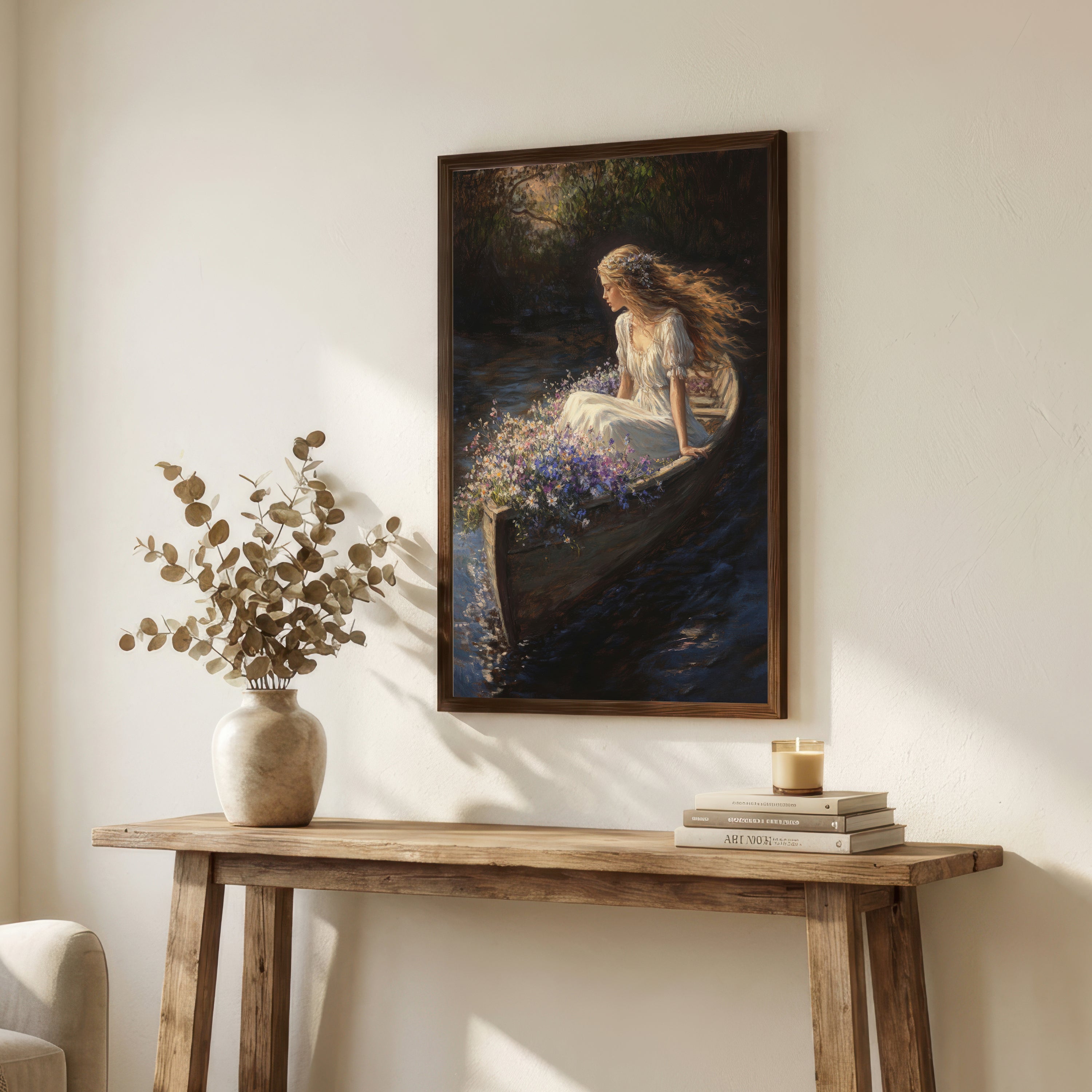 Romantic Woodland Woman Art Print