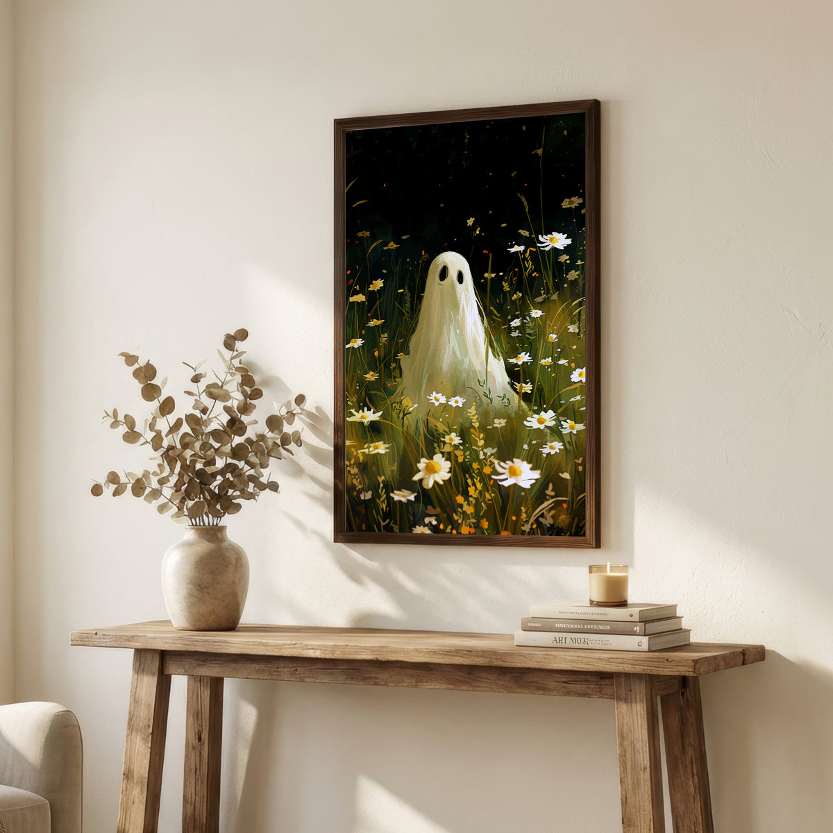 Ghost in Daisy Meadow Art Print