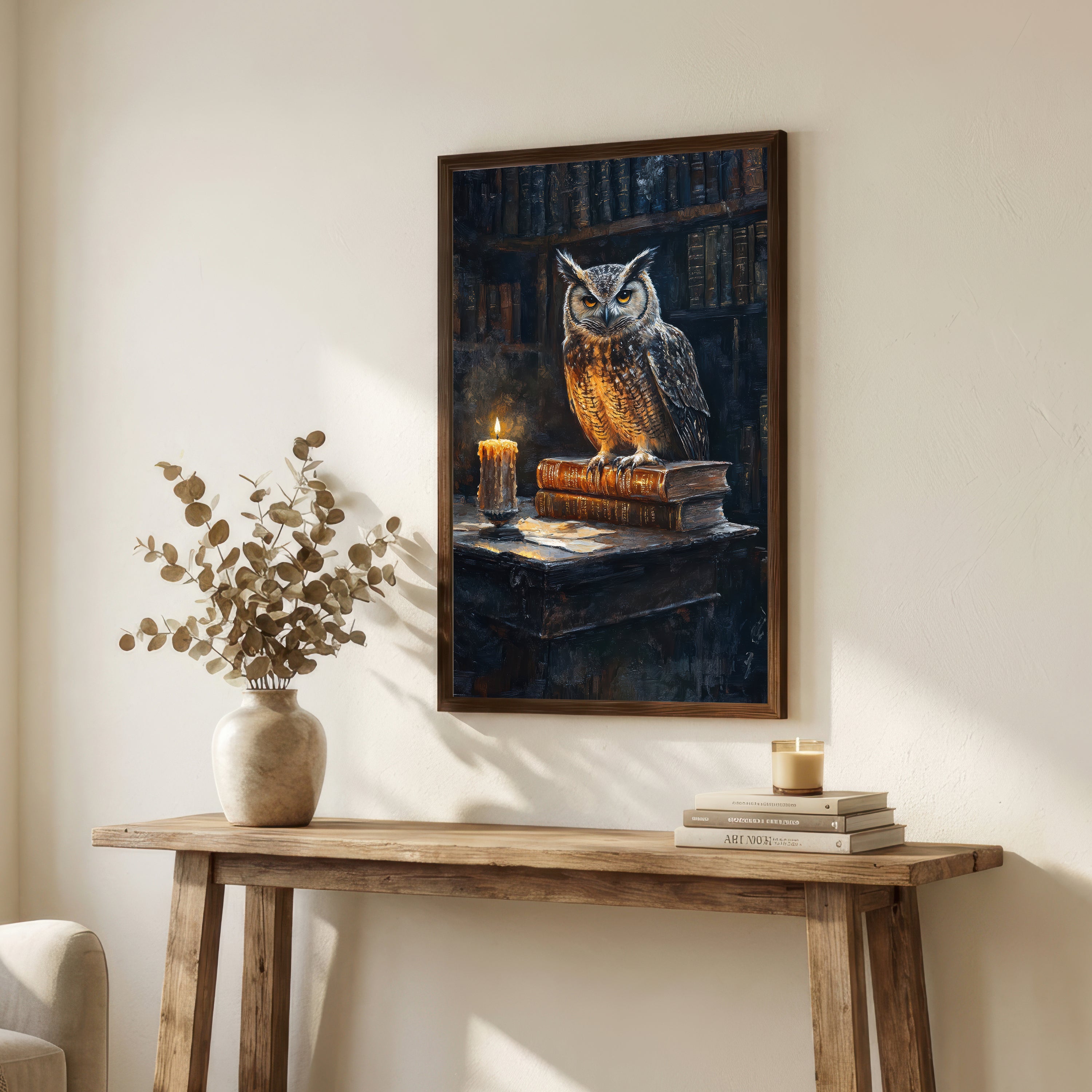 Dark Academia Owl Art Print