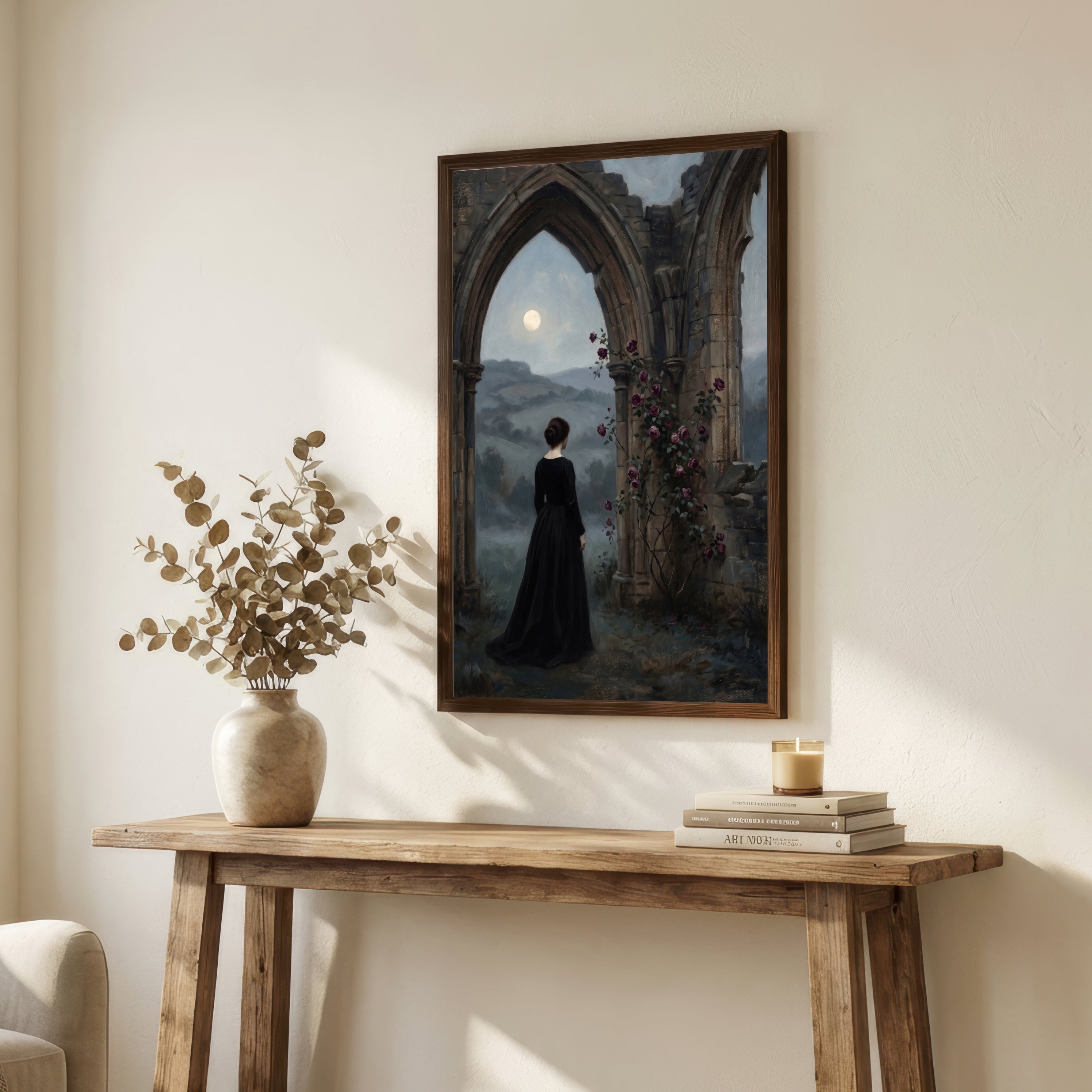 Woman Beneath Gothic Arch Art Print
