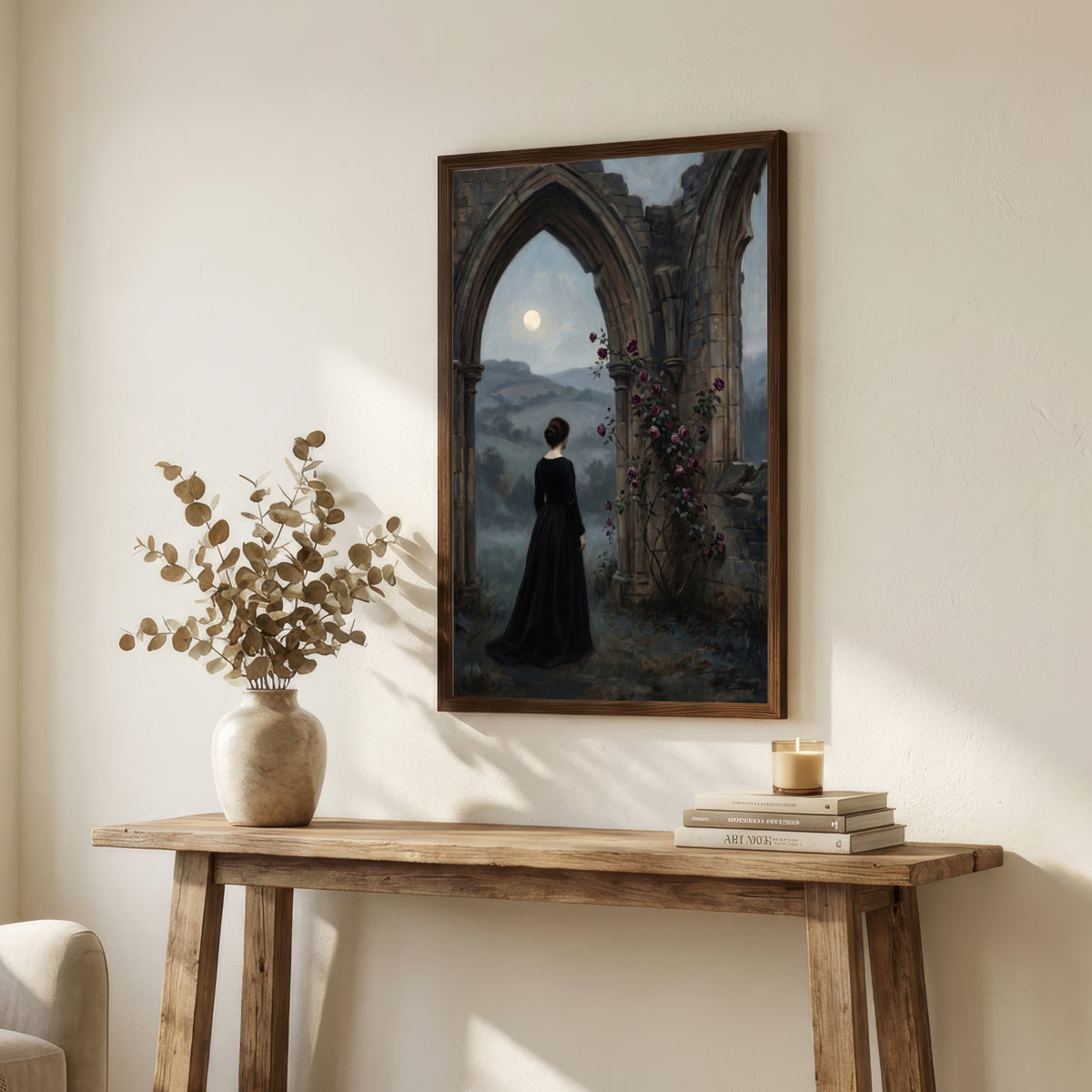 Woman Beneath Gothic Arch Art Print