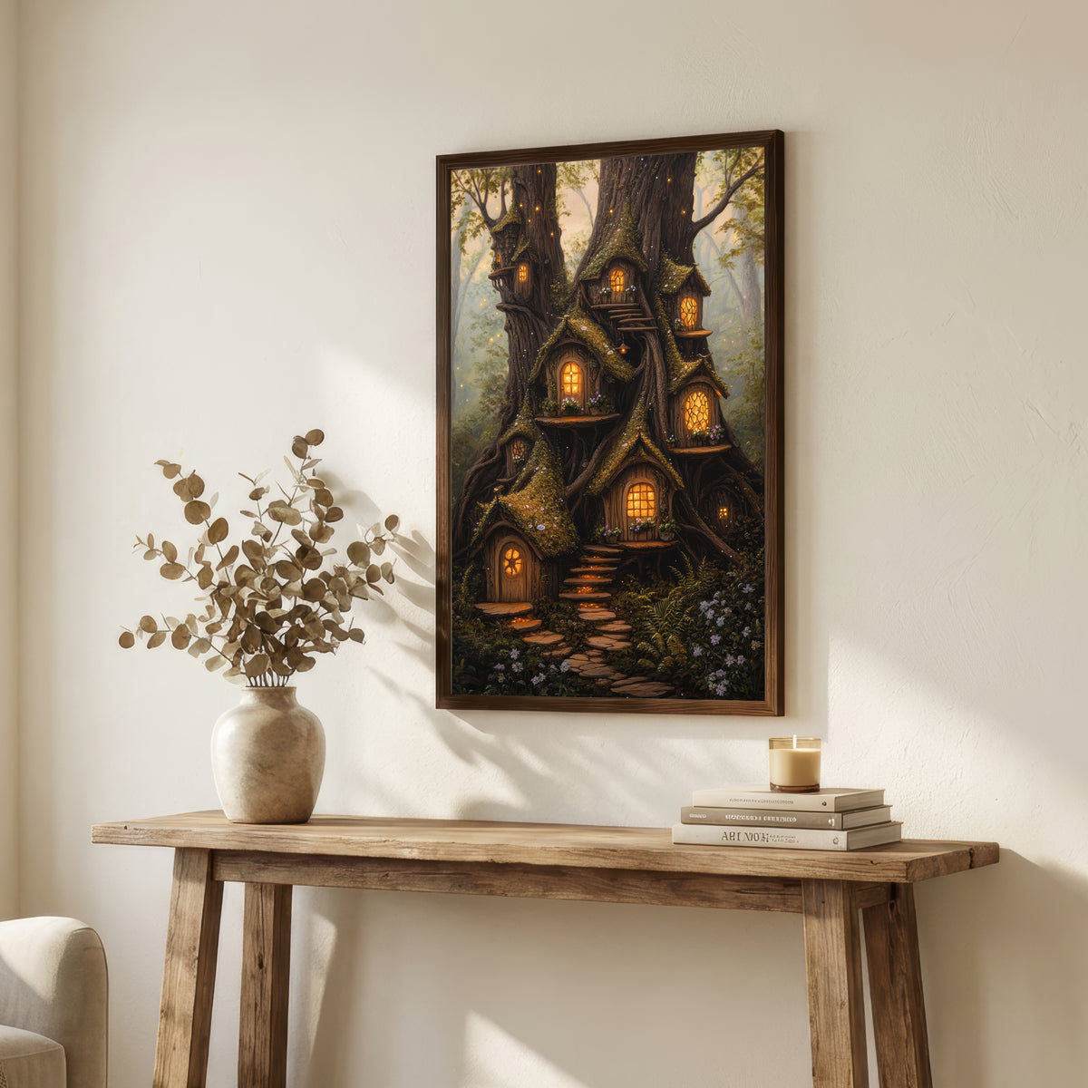 Enchanted Treehouse Village Art Print