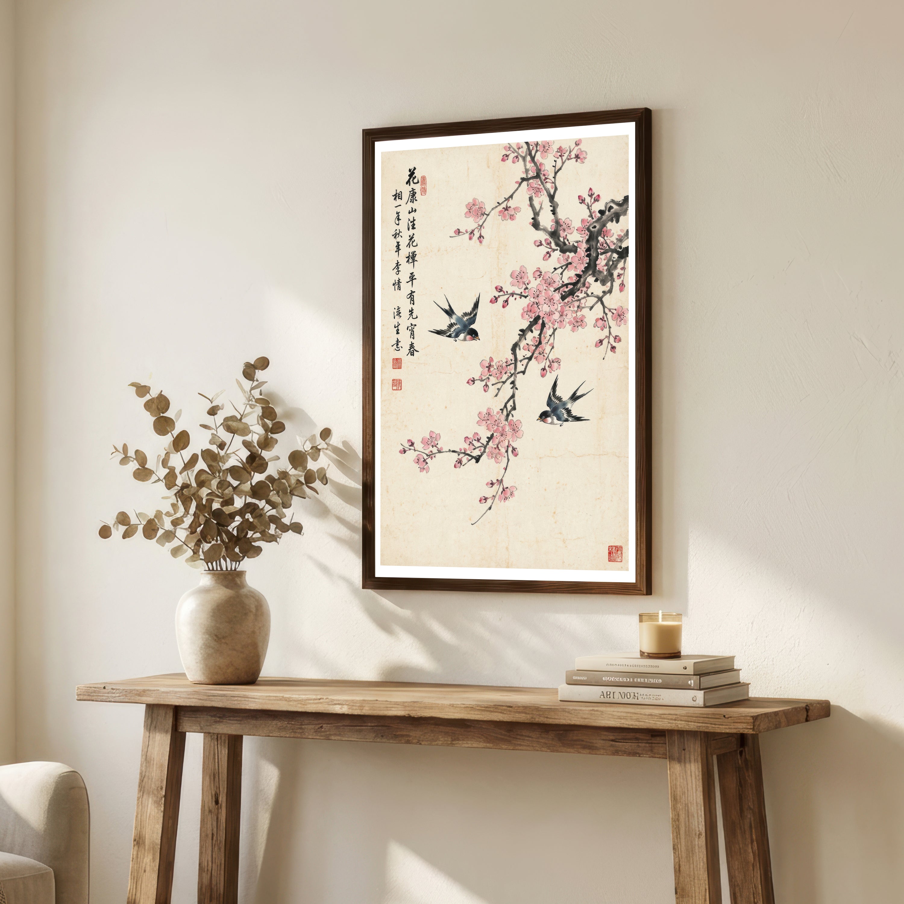 Swallows and Plum Blossom Art Print