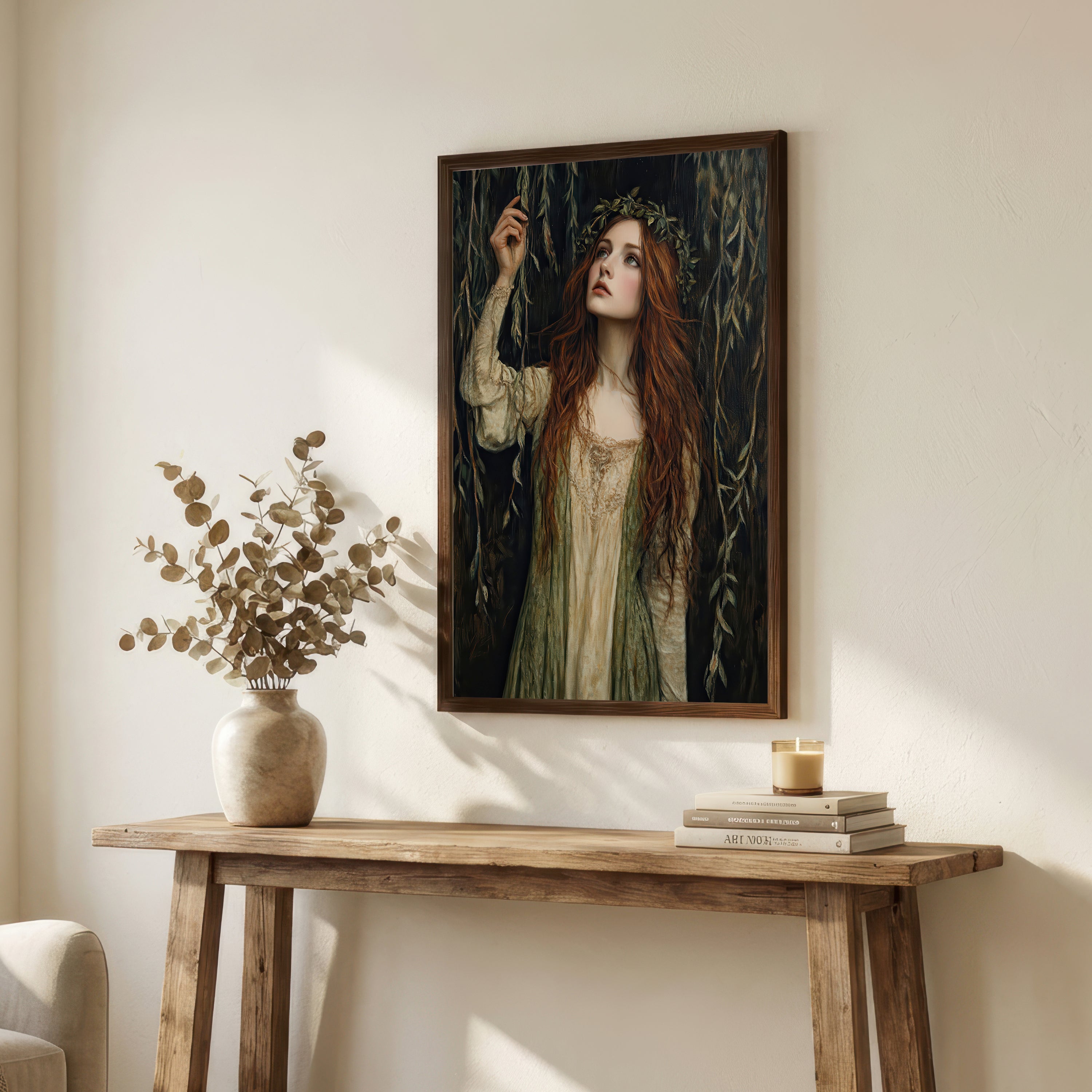 Red Haired Woodland Woman Art Print