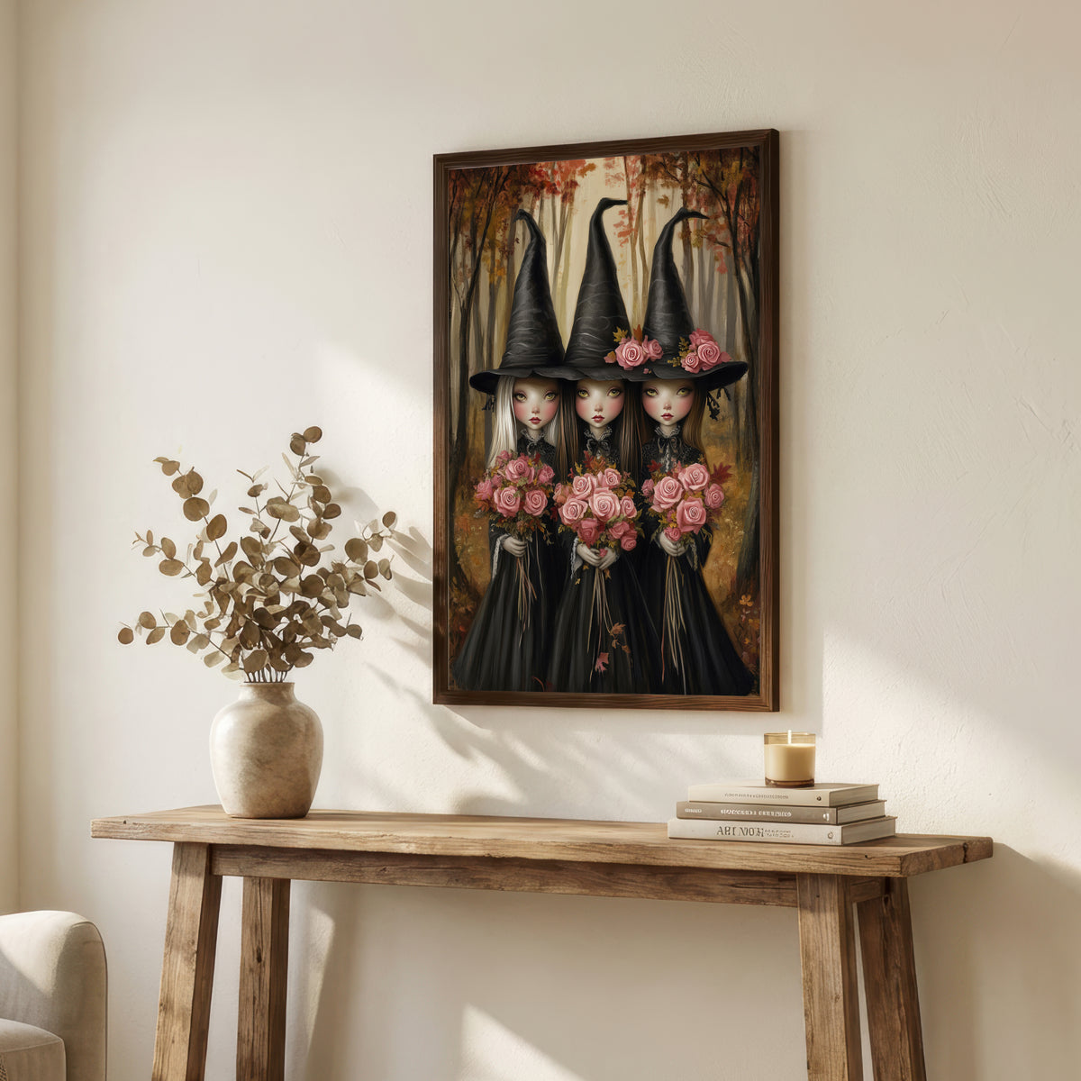 Three Witch Sisters Rose Art Print