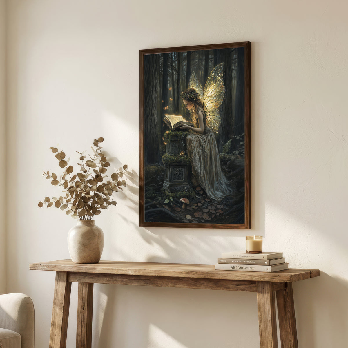 Fairy Reading in Enchanted Forest Art Print