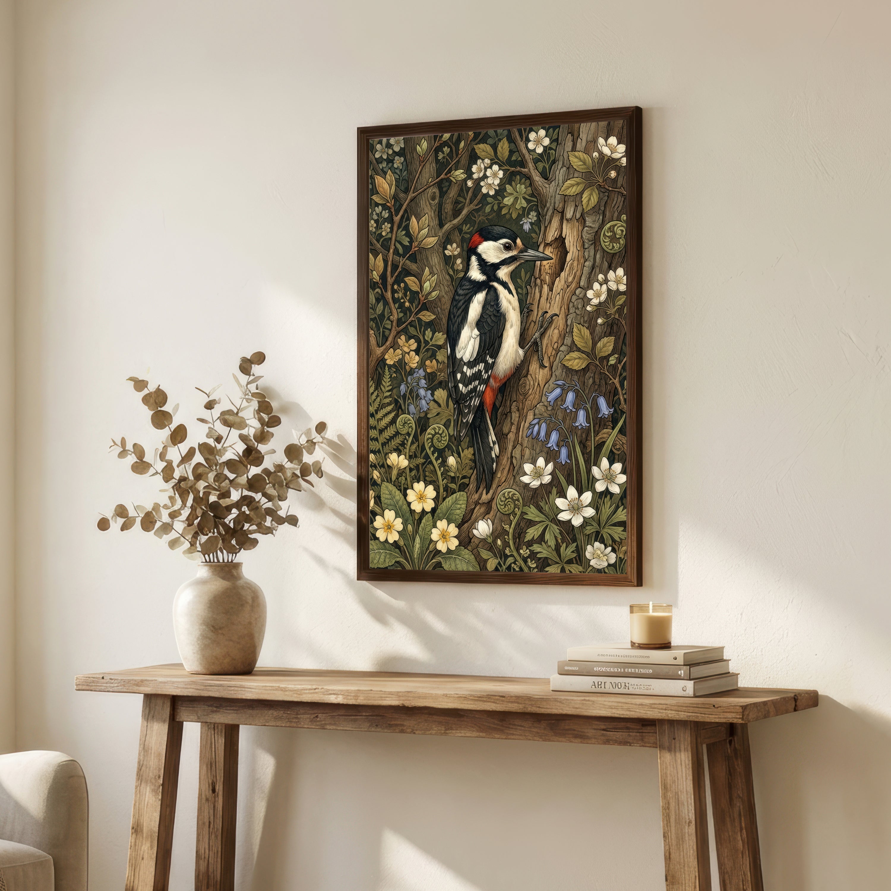 Woodpecker Botanical Art Print