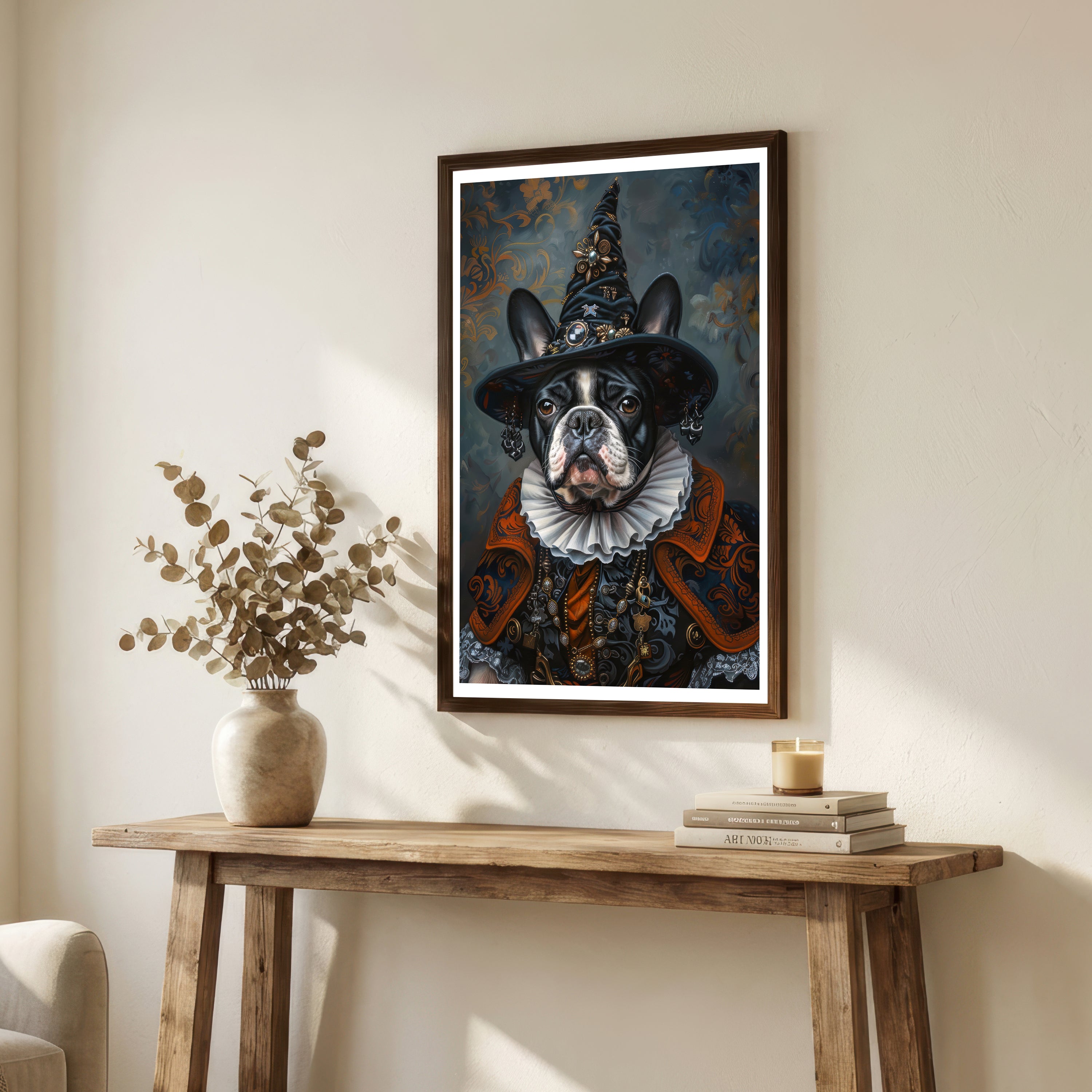 Witch Hat Dog Art Print