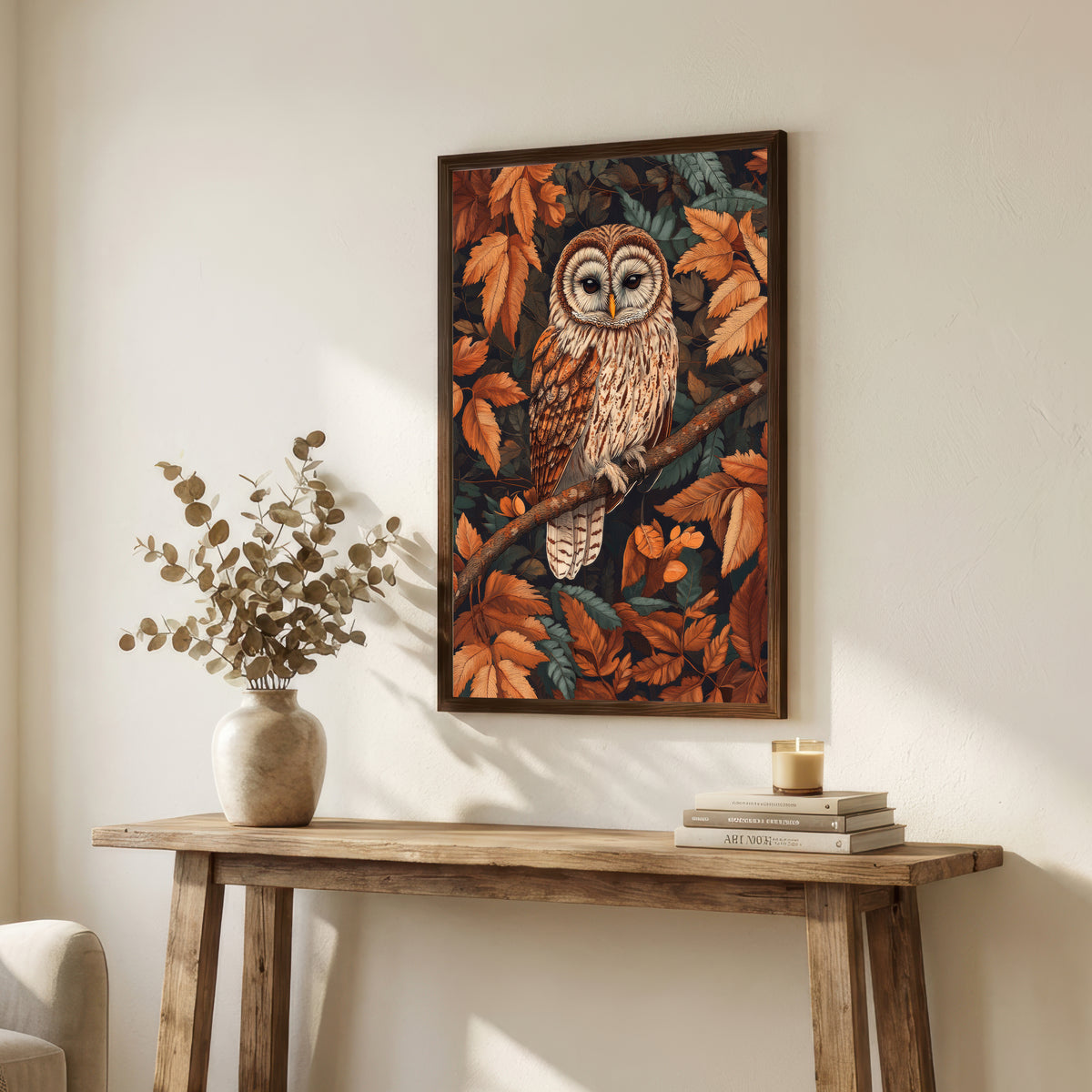 Autumn Owl Woodland Art Print