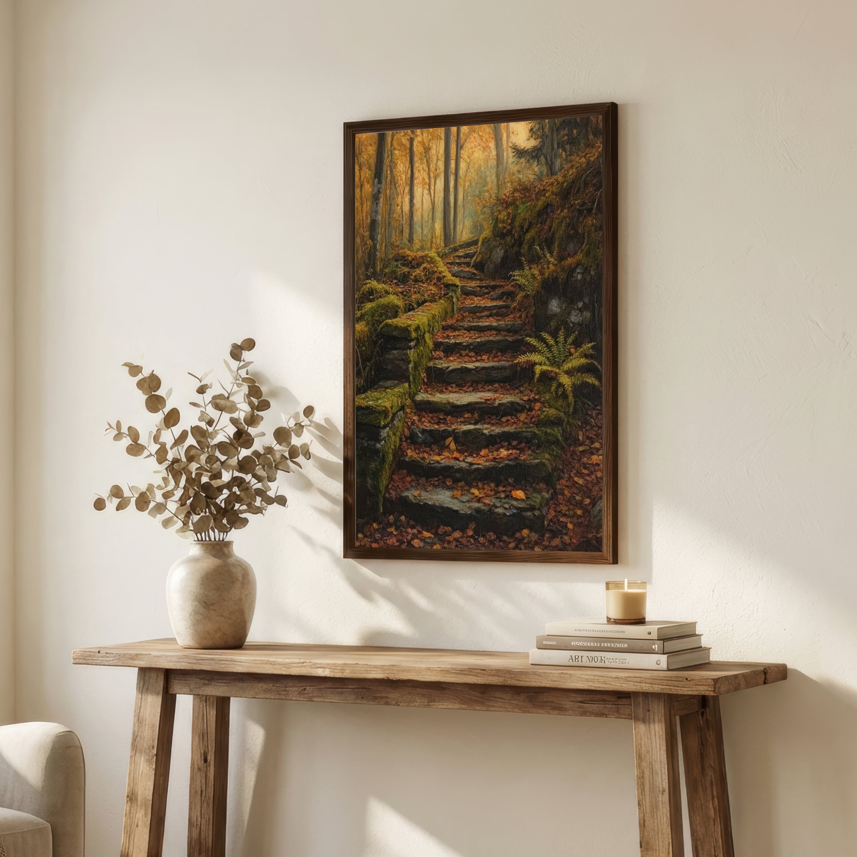 Mossy Woodland Path Art Print