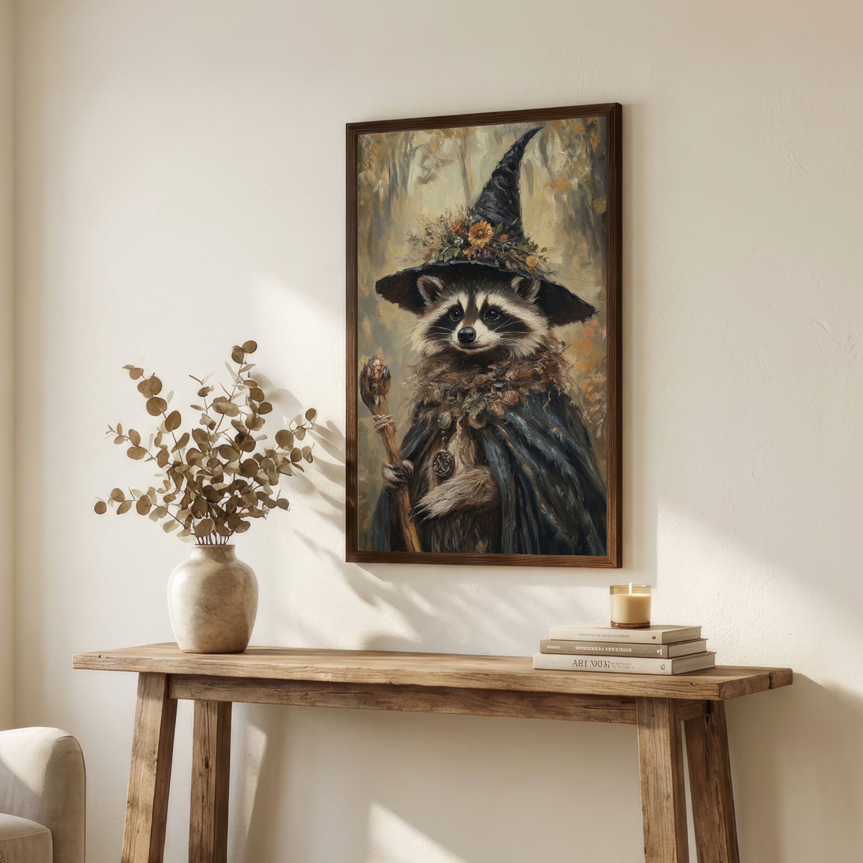 Raccoon Witch Art Print