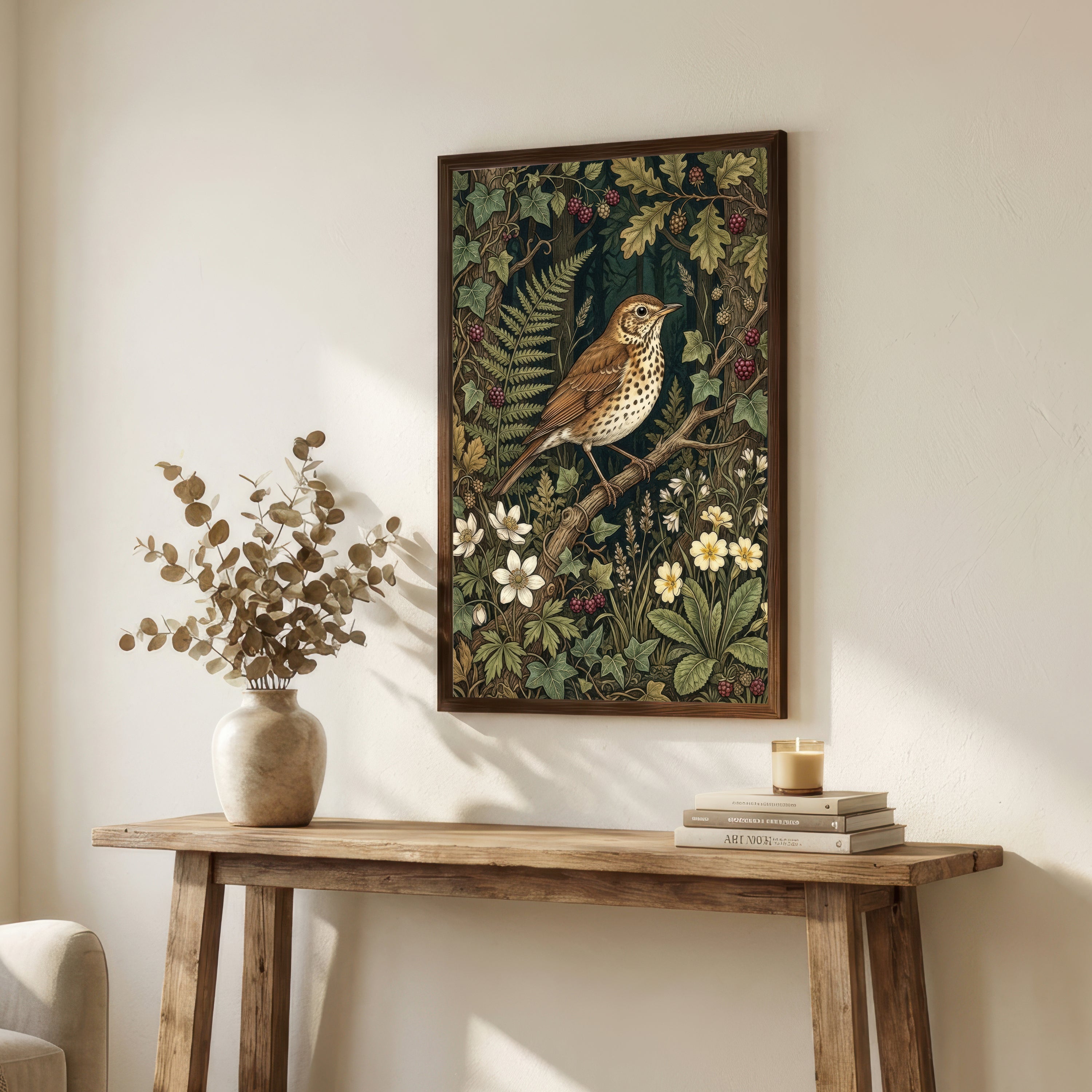 Woodland Thrush Art Print