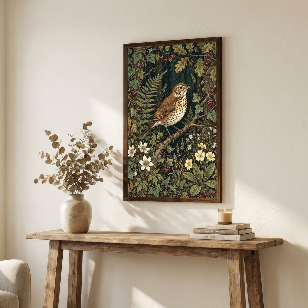 Woodland Thrush Art Print