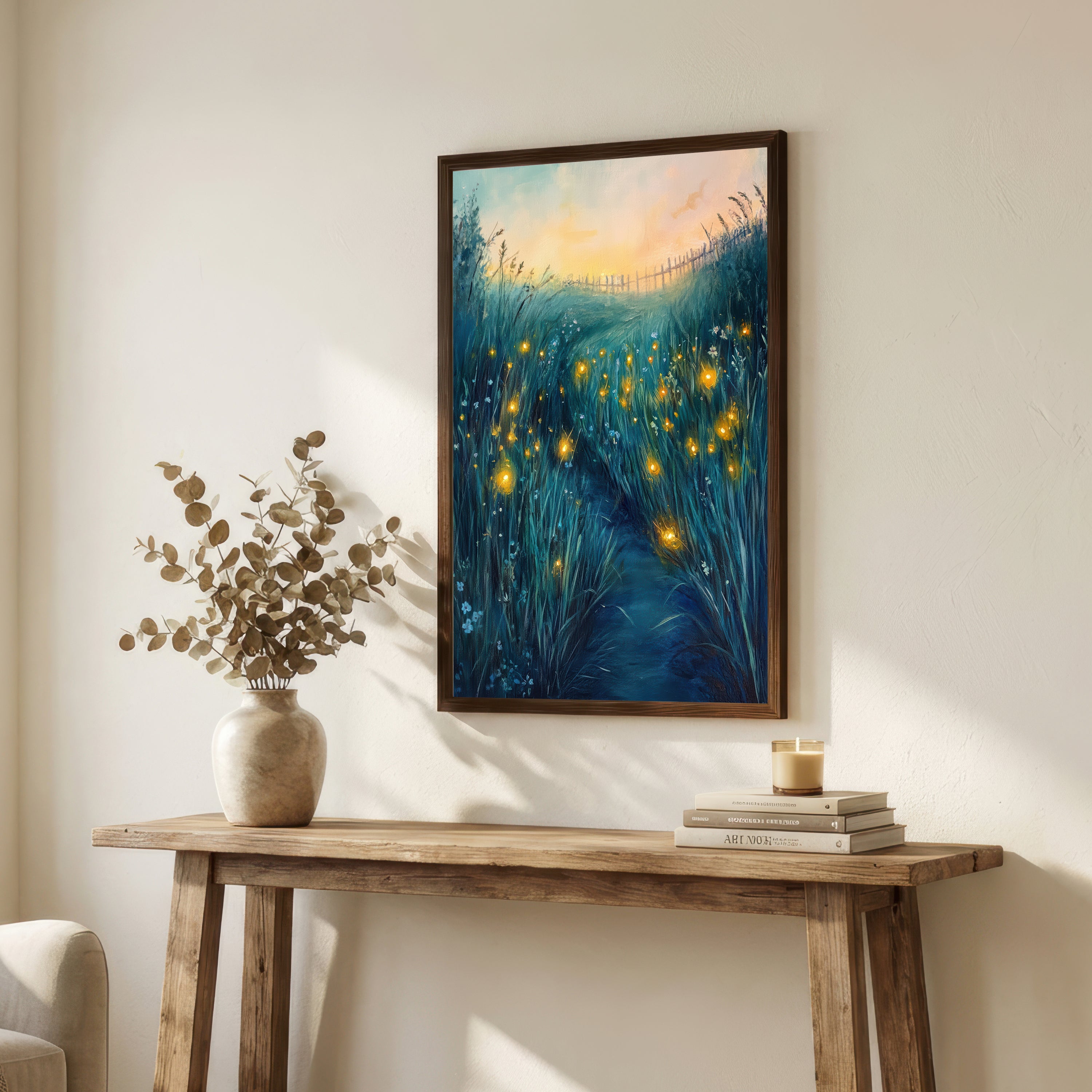 Firefly Meadow Twilight Art Print