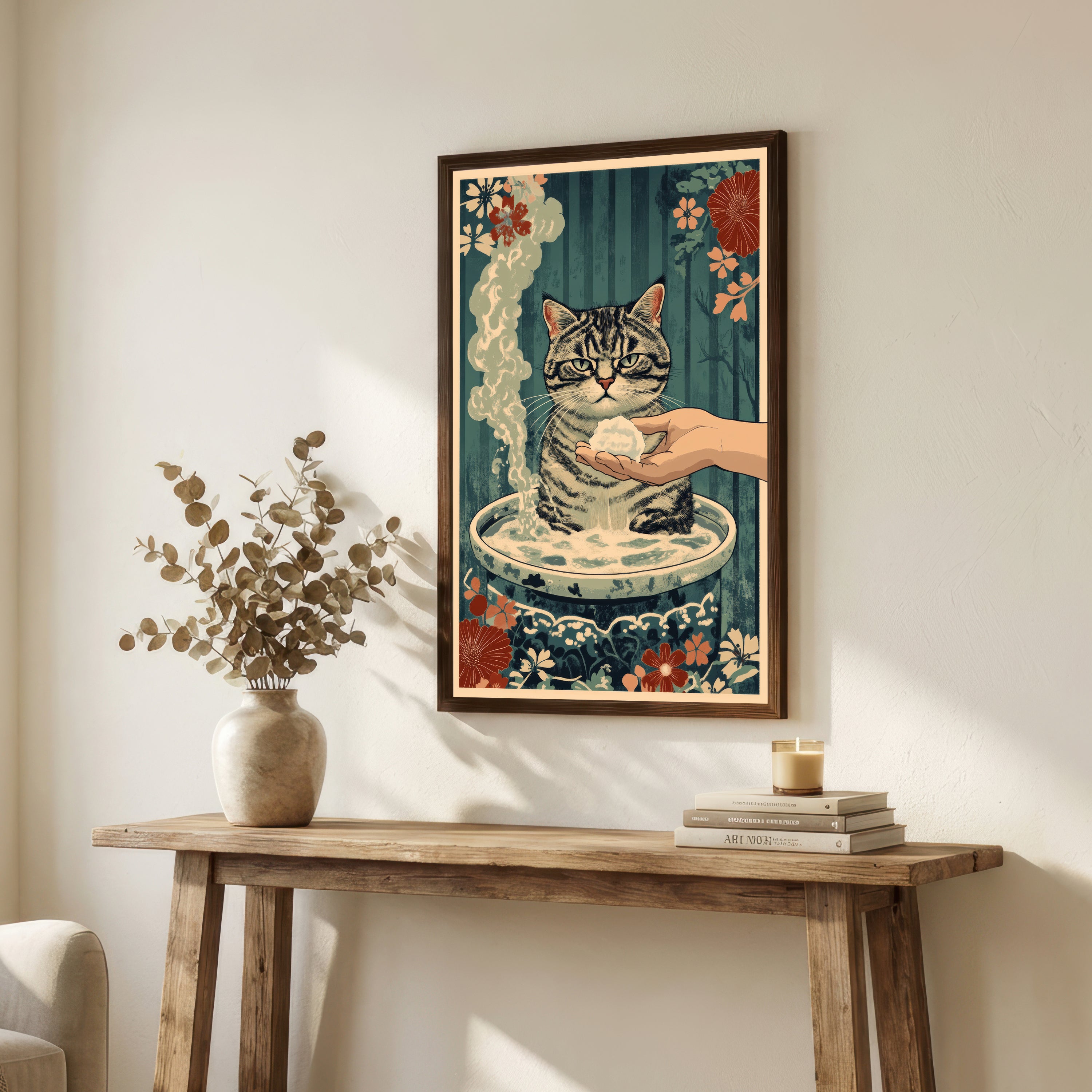 Vintage Cat Bath Art Print