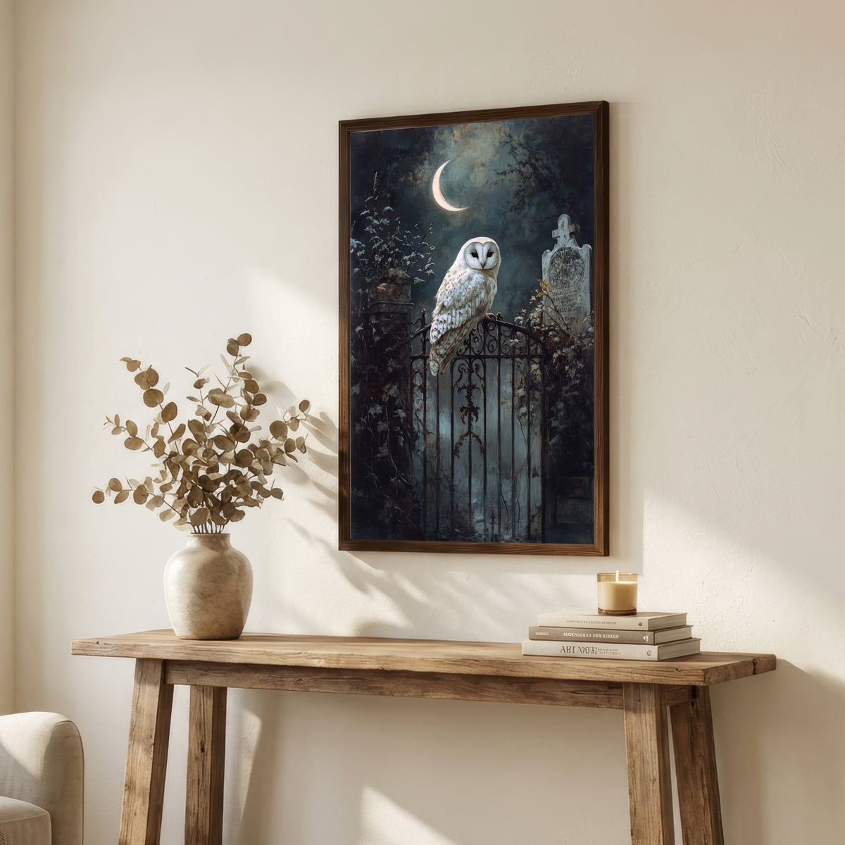 Moonlit Owl Gothic Art Print