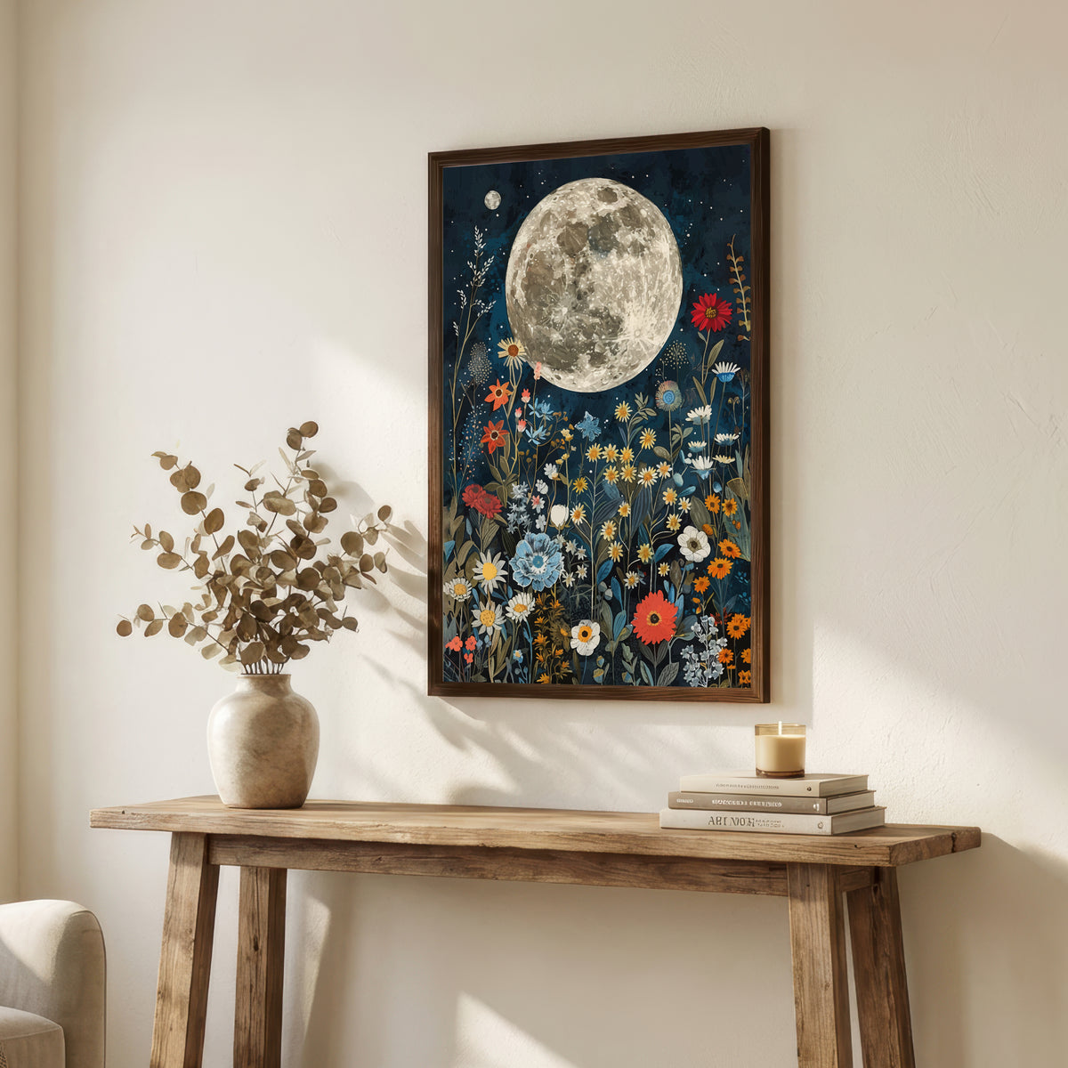Moonlit Wildflower Garden Art Print