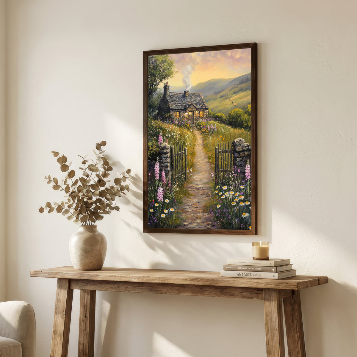 Mountain Cottage Wildflower Art Print