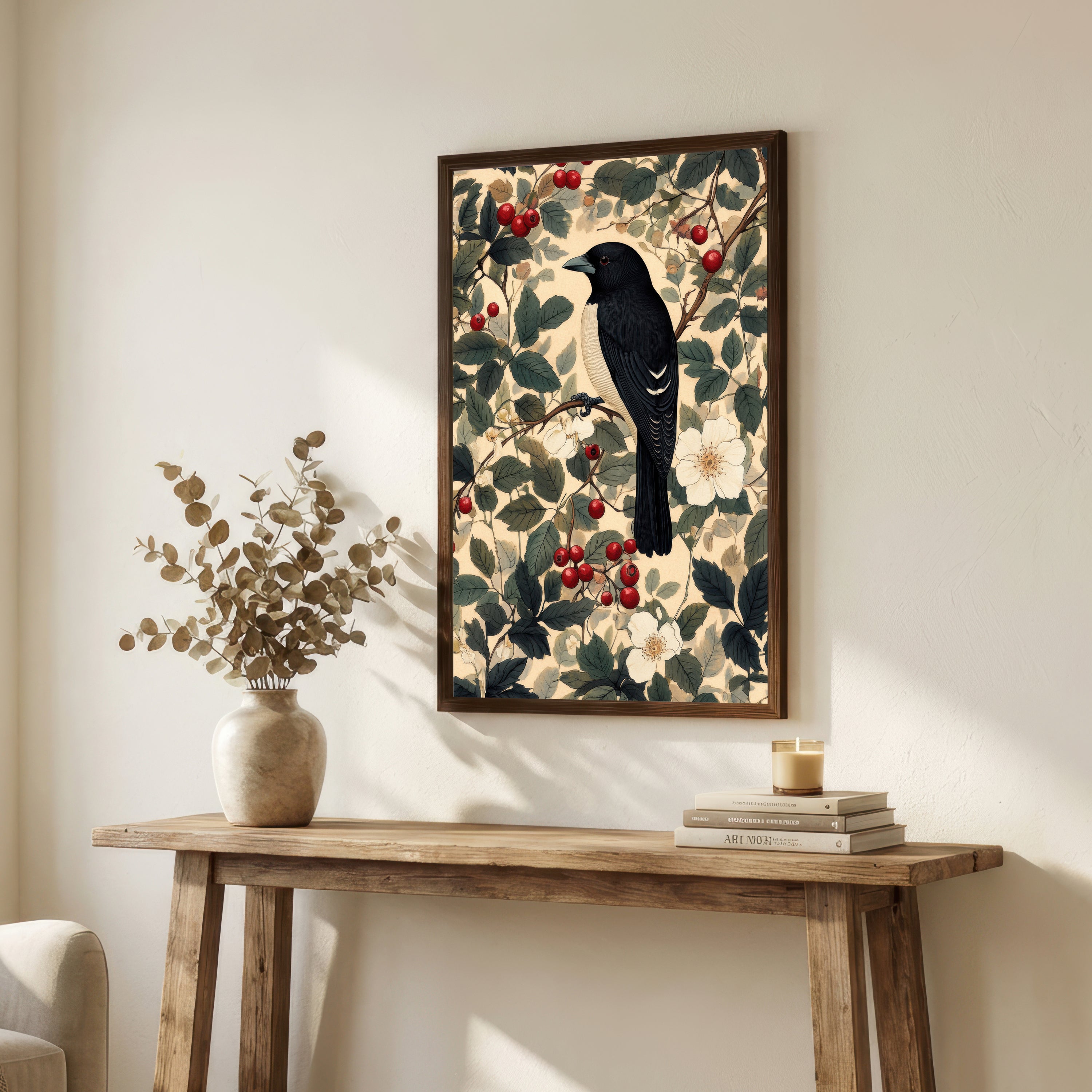 Black Crow Botanical Art Print
