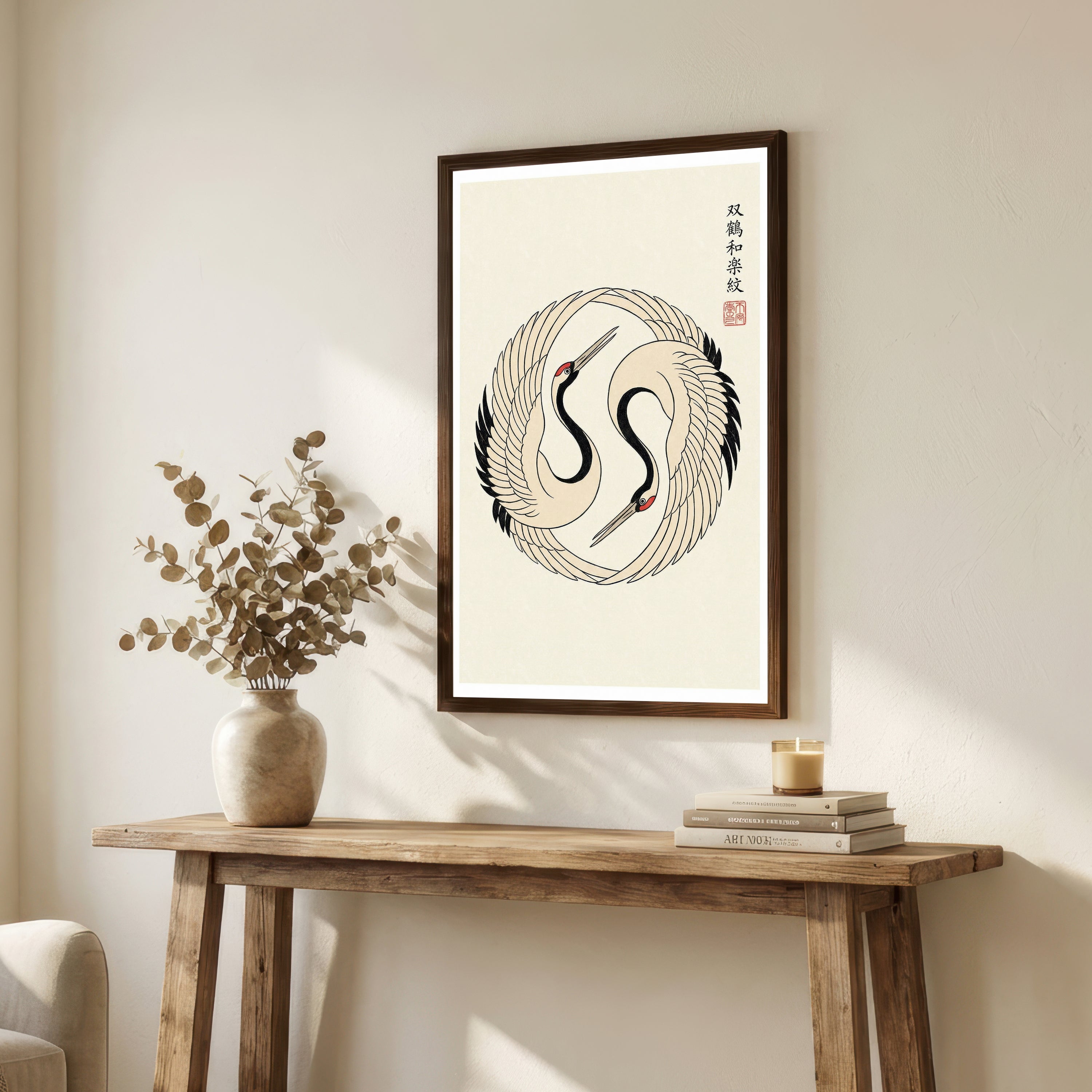 Two Cranes Japanese Art Print