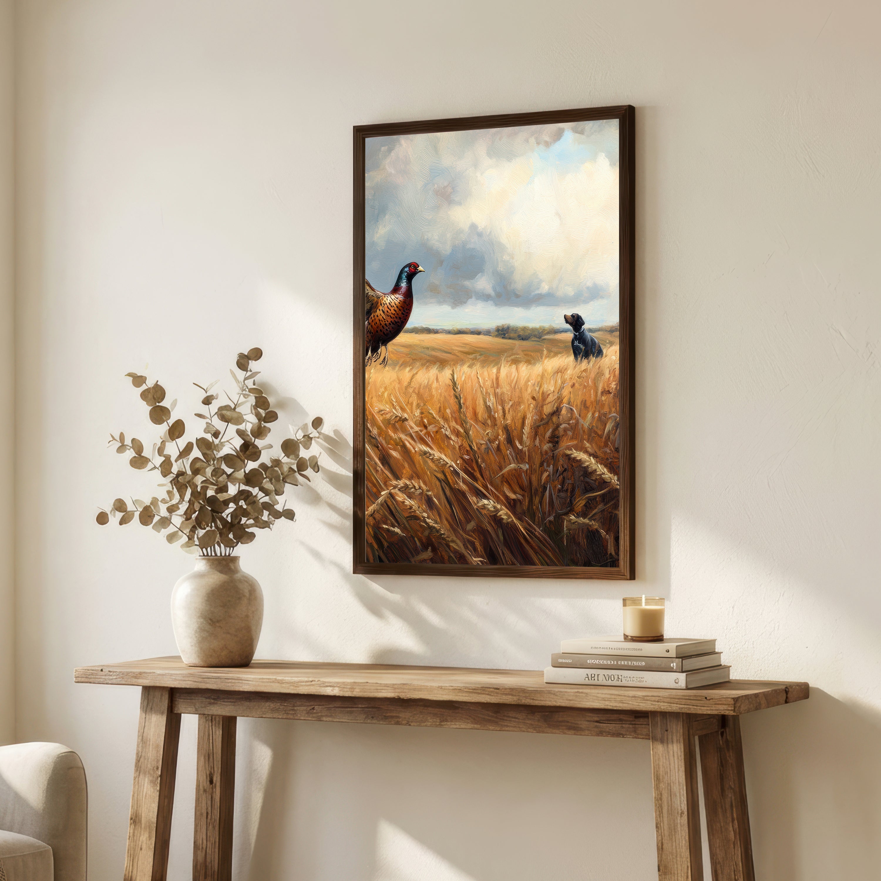Flying Pheasant Countryside Art Print