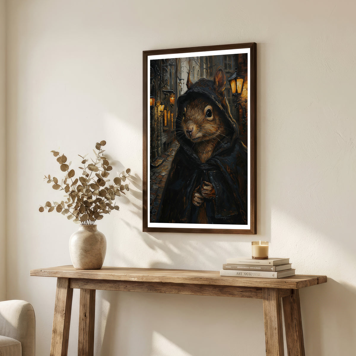 Gothic Hooded Rat Art Print