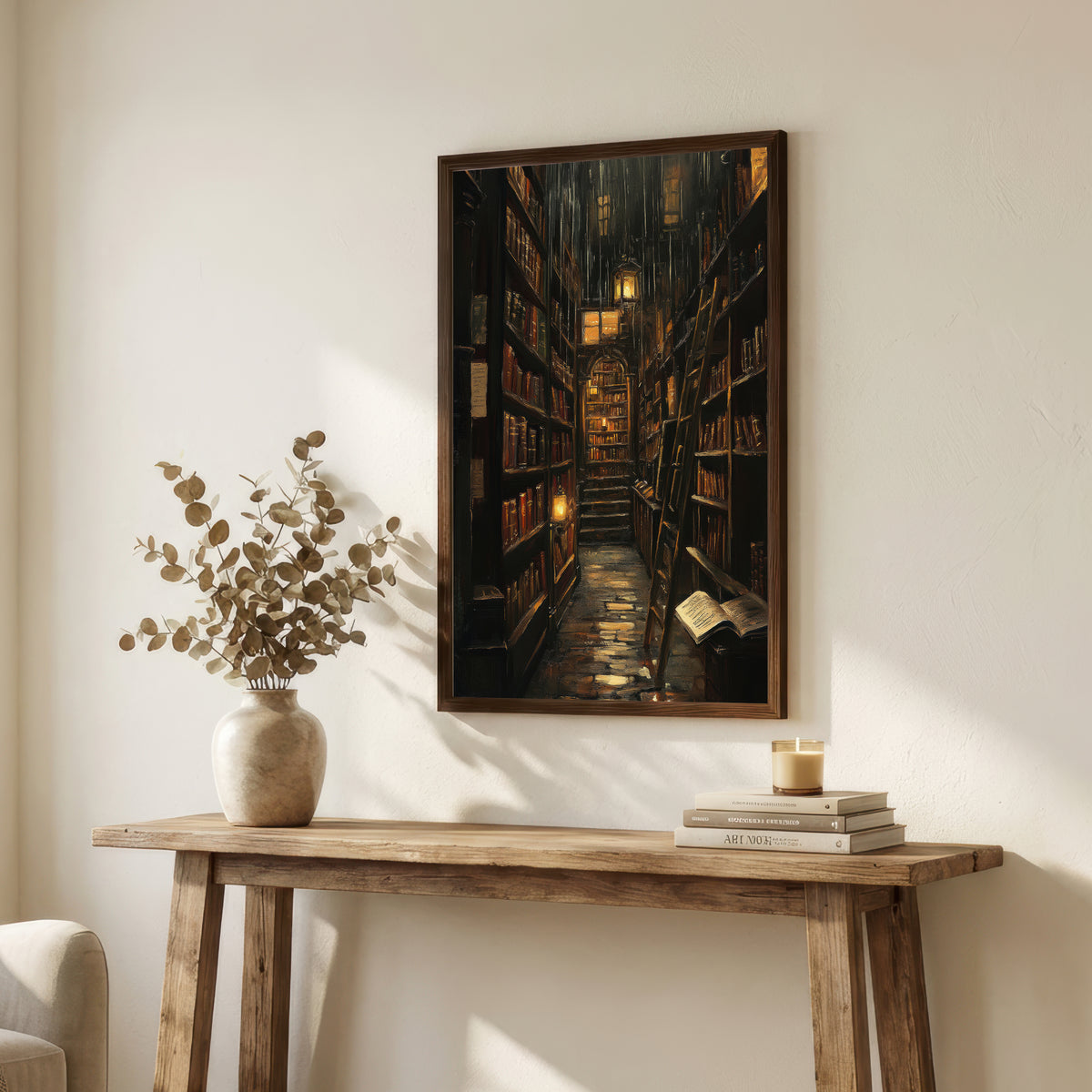 Gothic Library Dark Academia Art Print