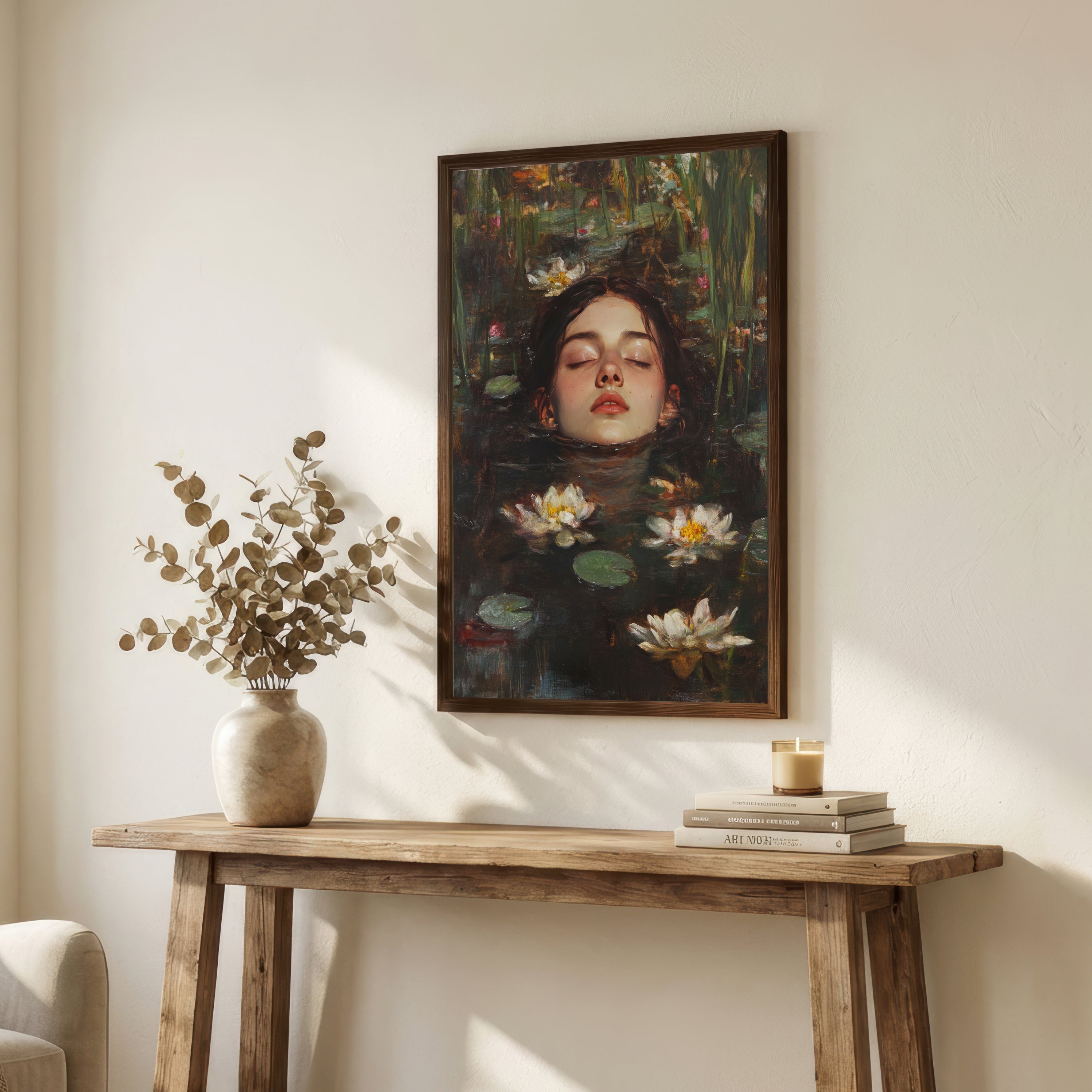 Water Lily Woman Art Print