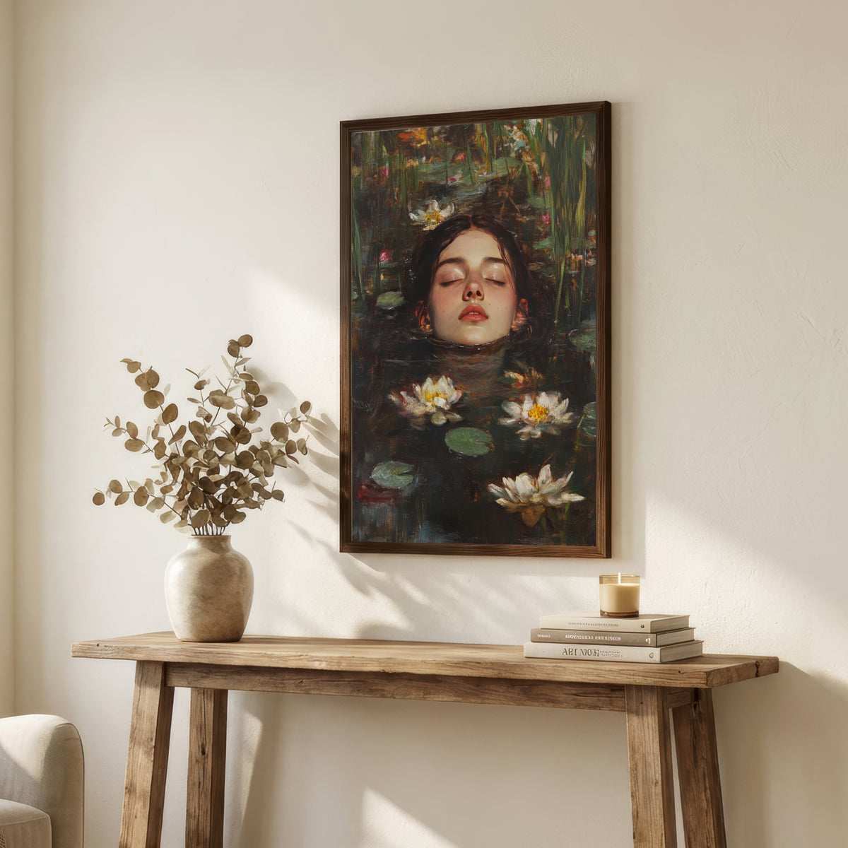 Water Lily Woman Art Print