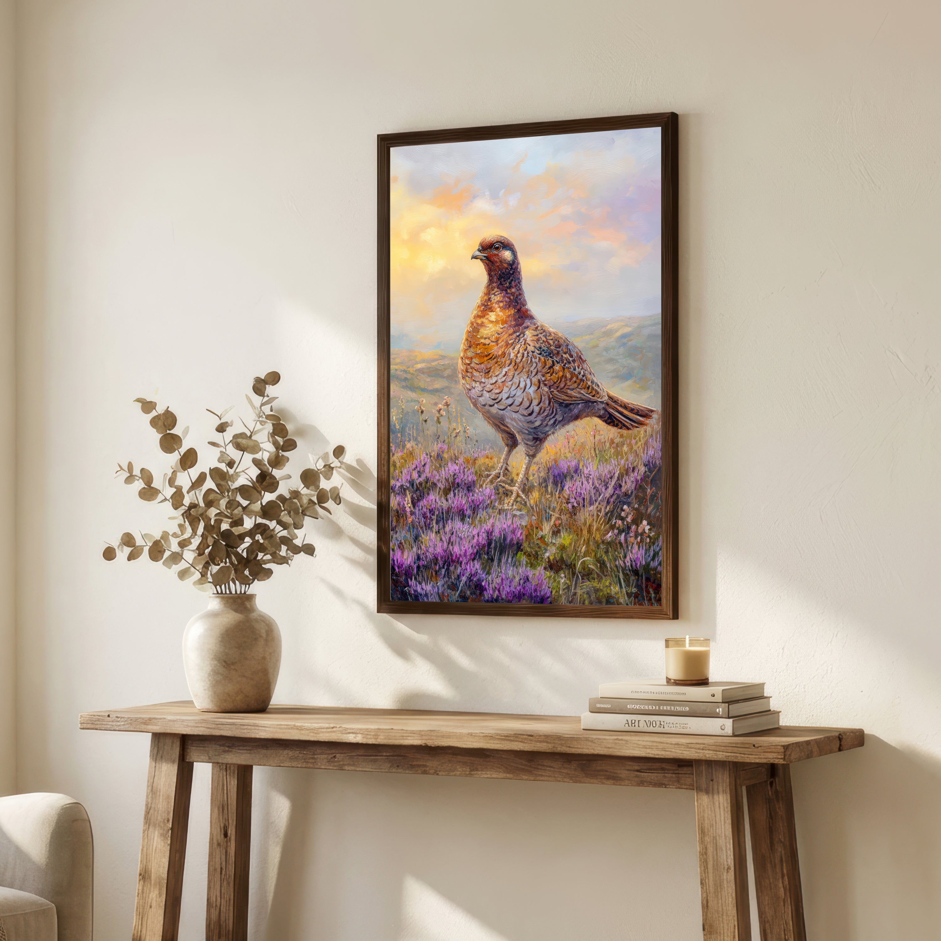 Grouse in Heather Art Print