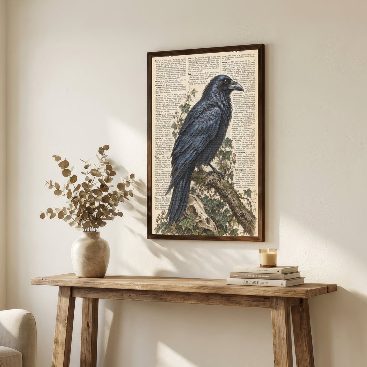 Vintage Raven Dictionary Art Print