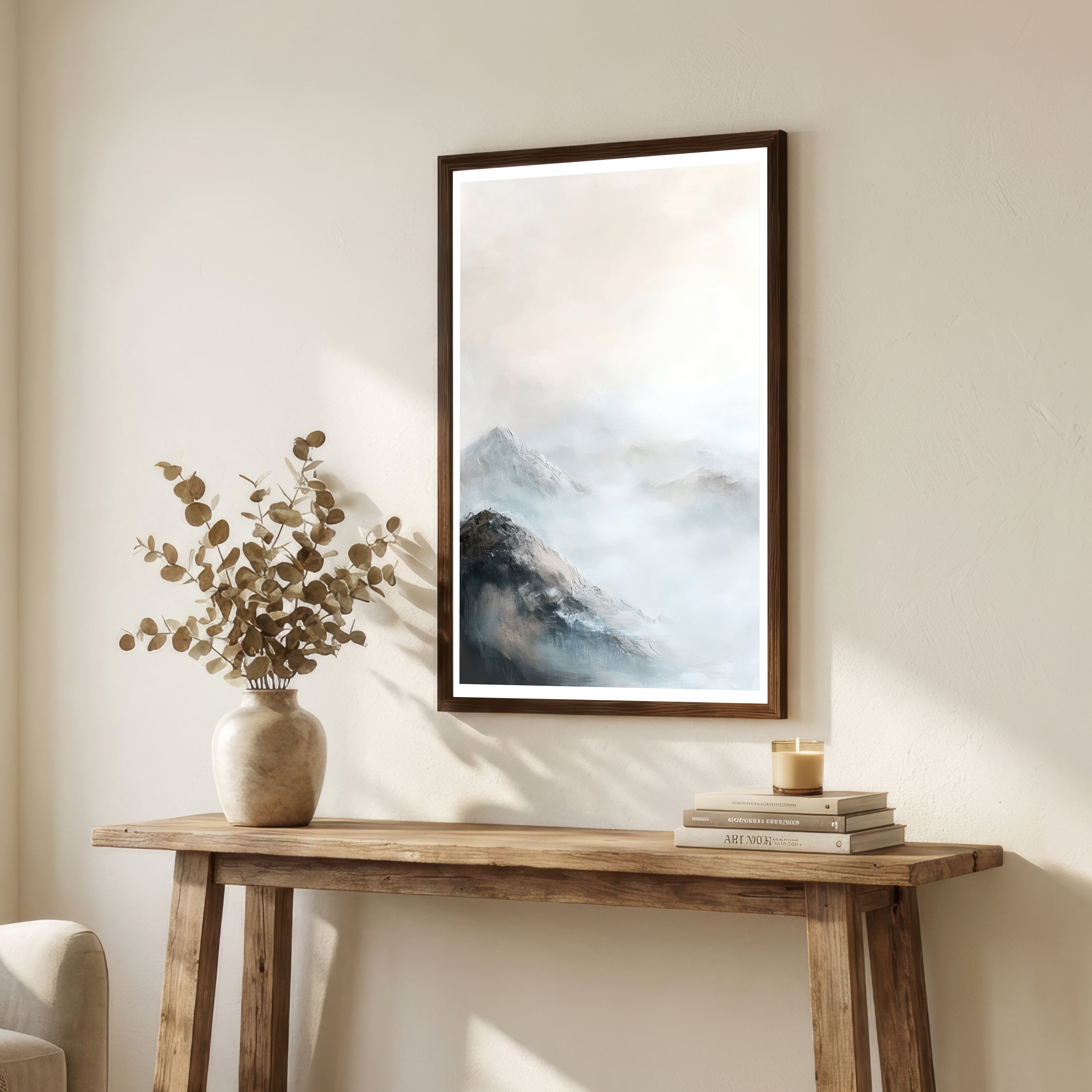 Misty Mountain Landscape Art Print