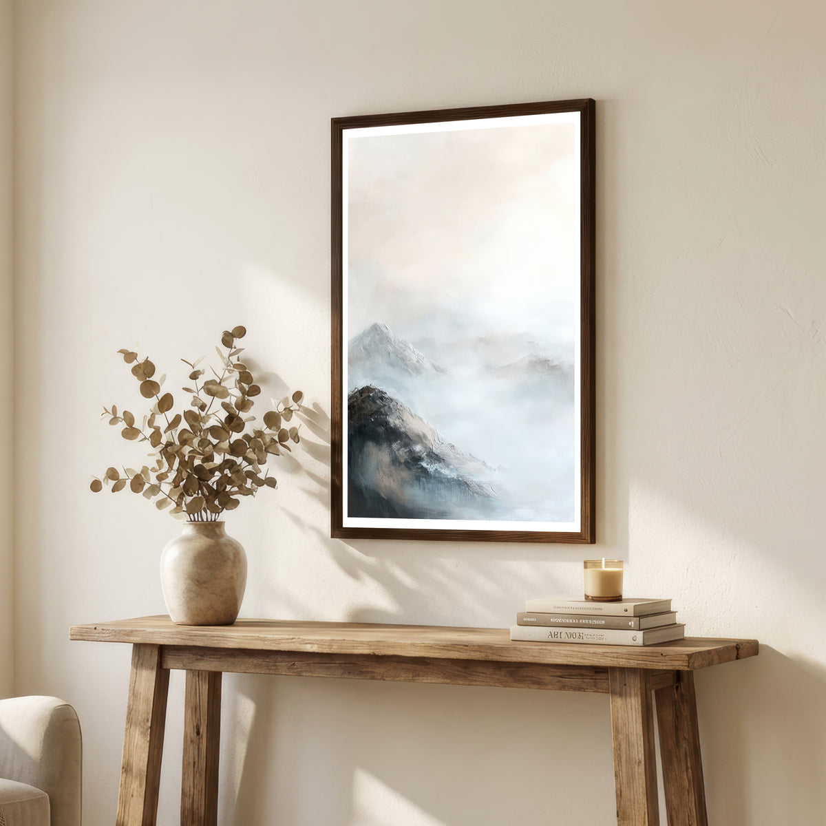 Misty Mountain Landscape Art Print