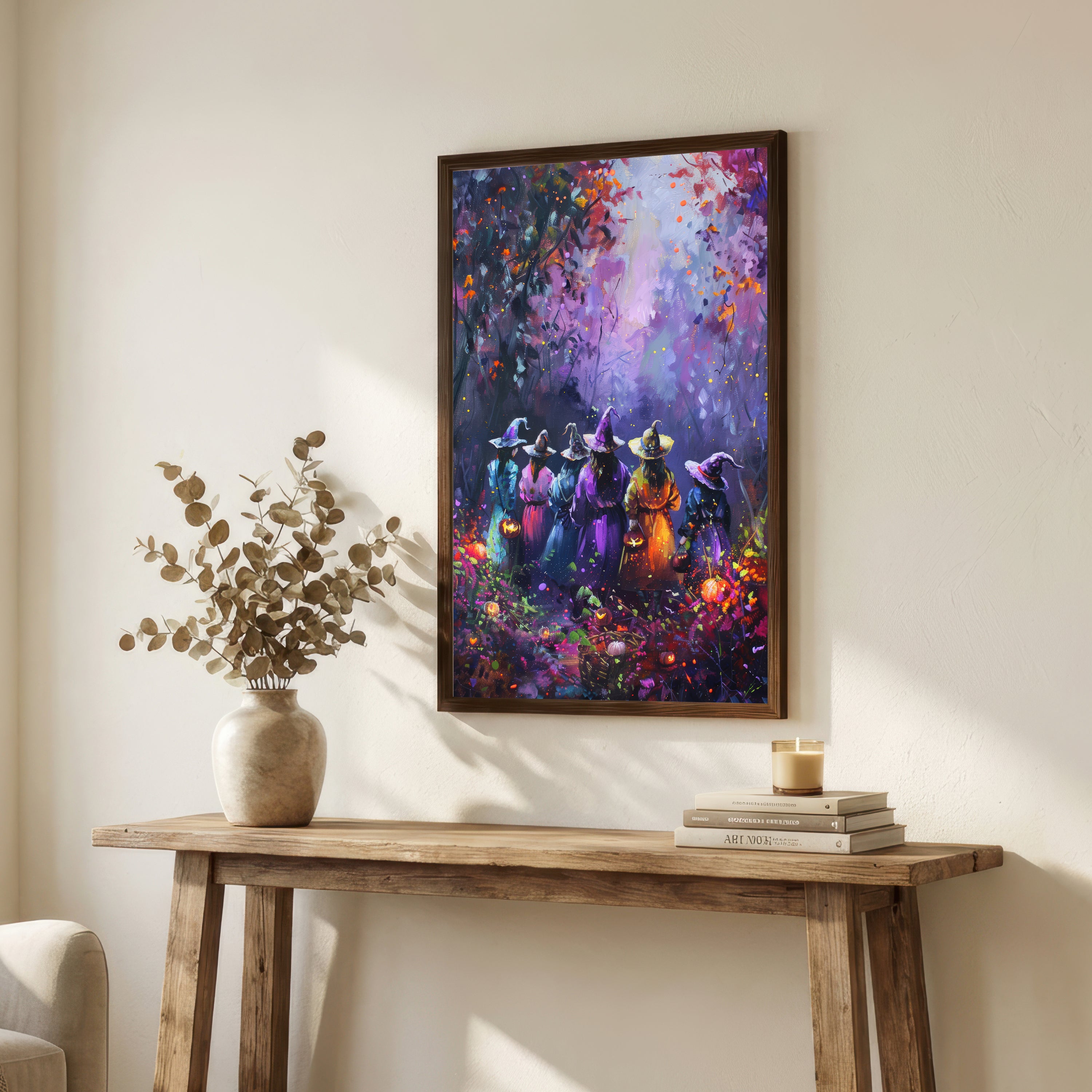 Whimsical Witch Gathering Art Print
