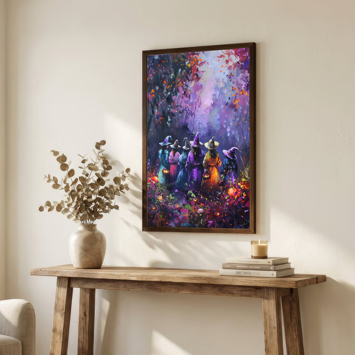 Whimsical Witch Gathering Art Print