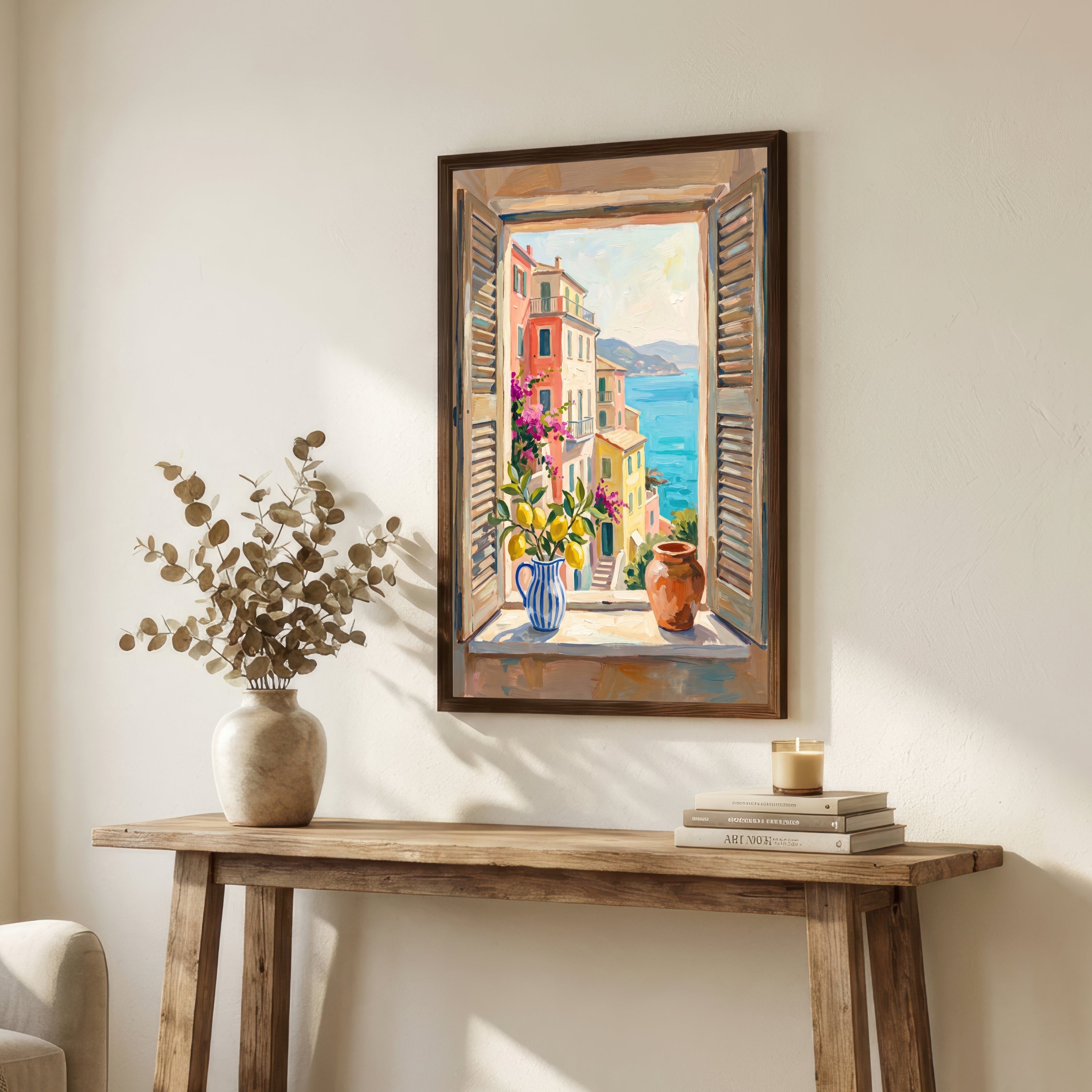 Mediterranean Window Seascape Art Print