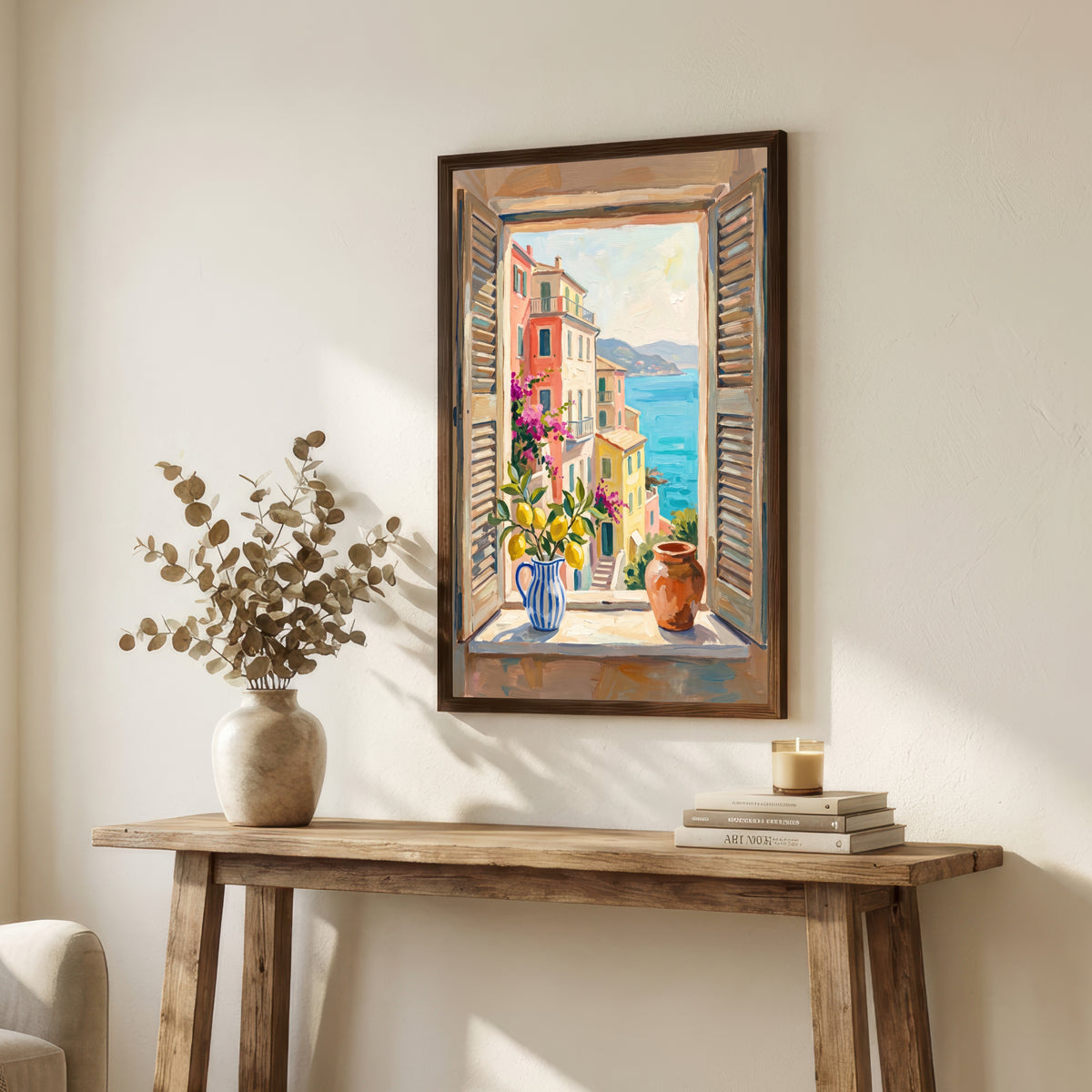 Mediterranean Window Seascape Art Print