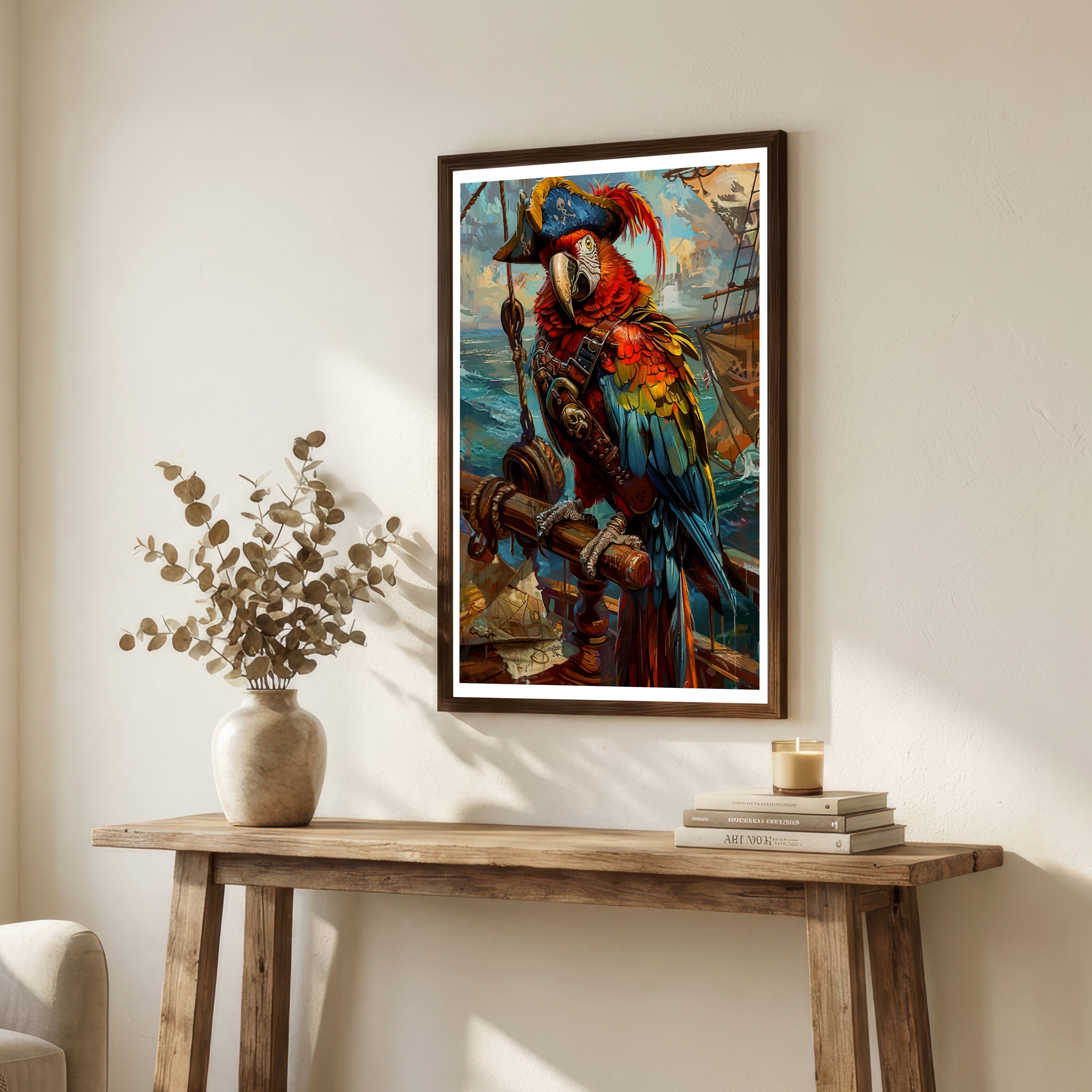 Pirate Parrot Colourful Art Print