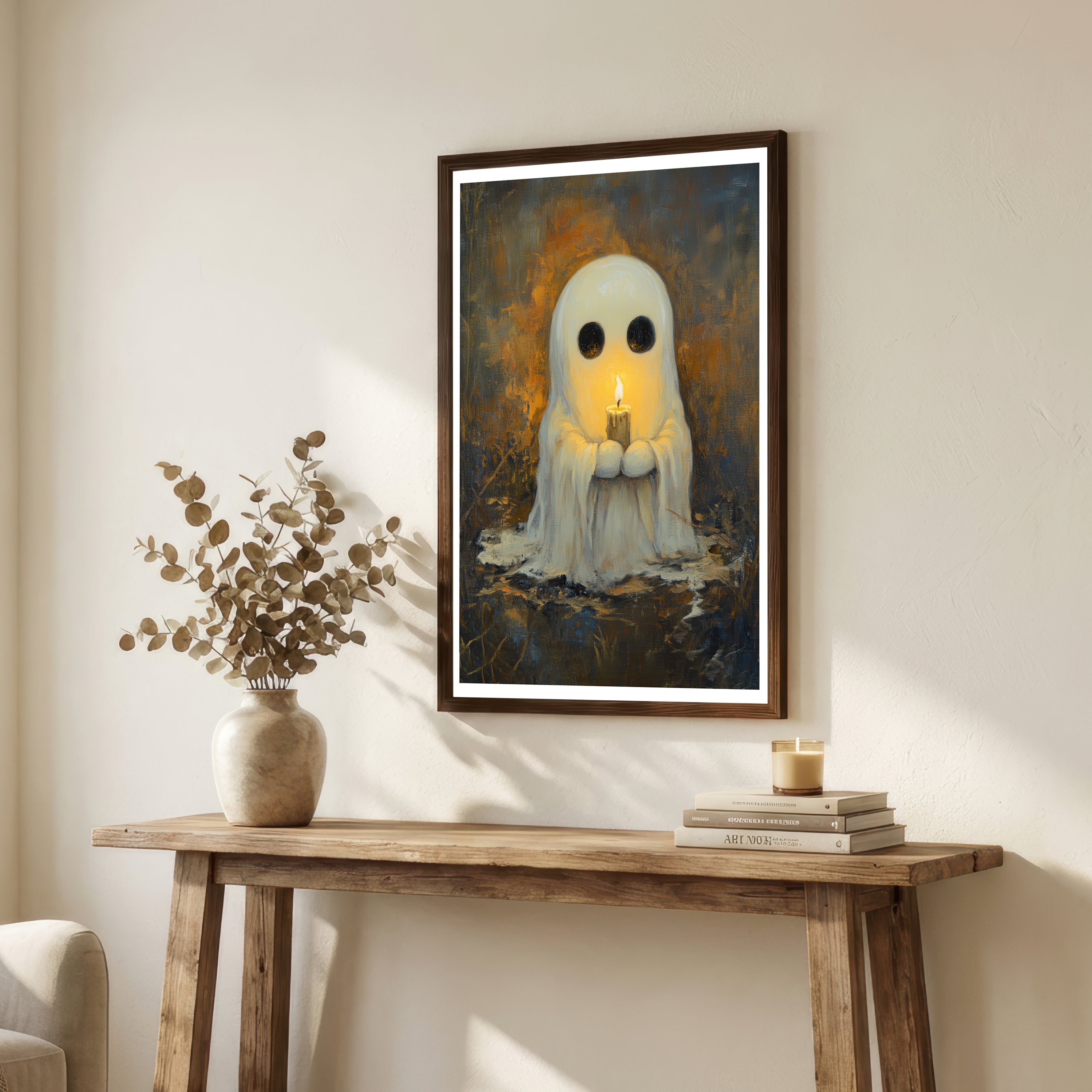 Ghost Holding Candle Art Print