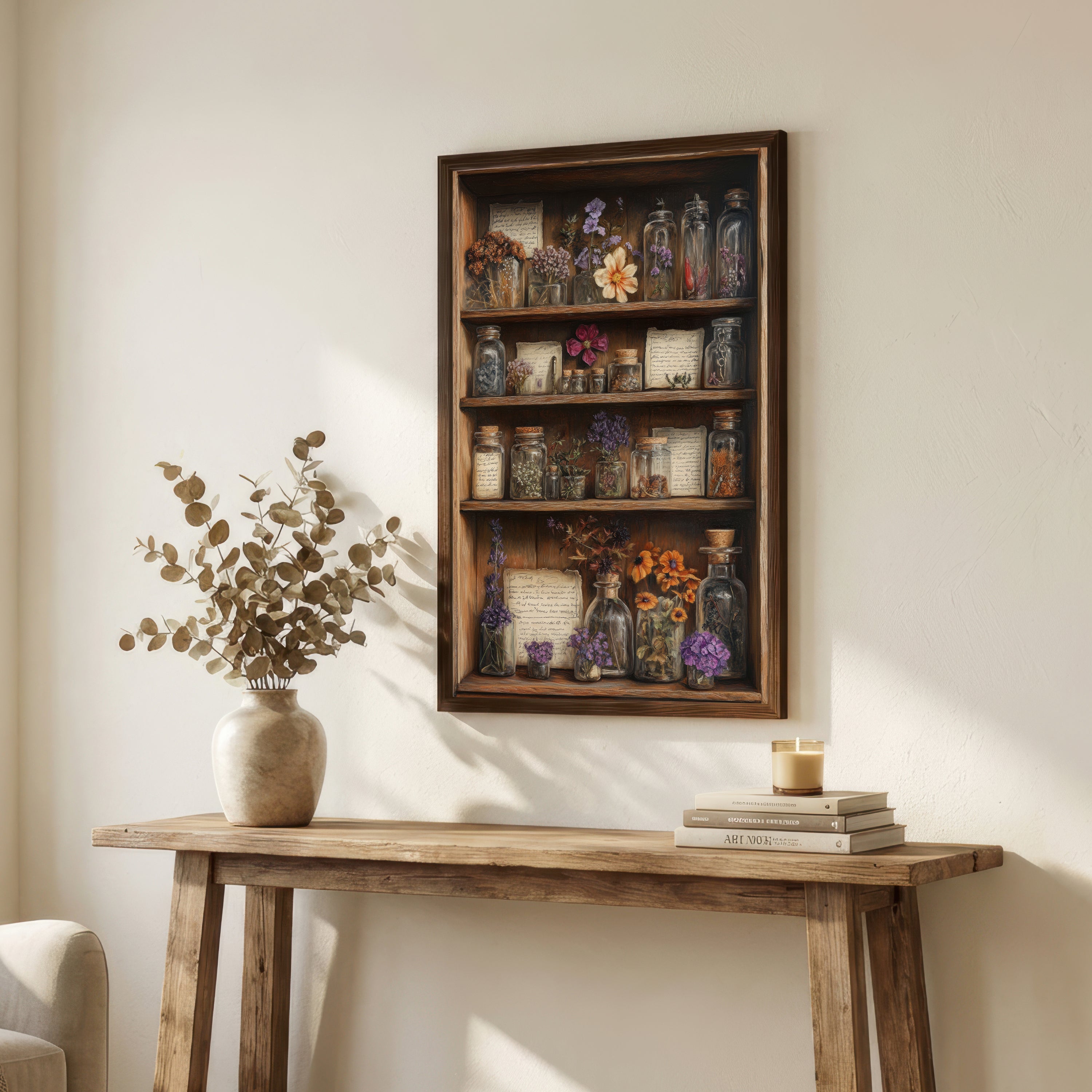 Vintage Apothecary Flowers Art Print